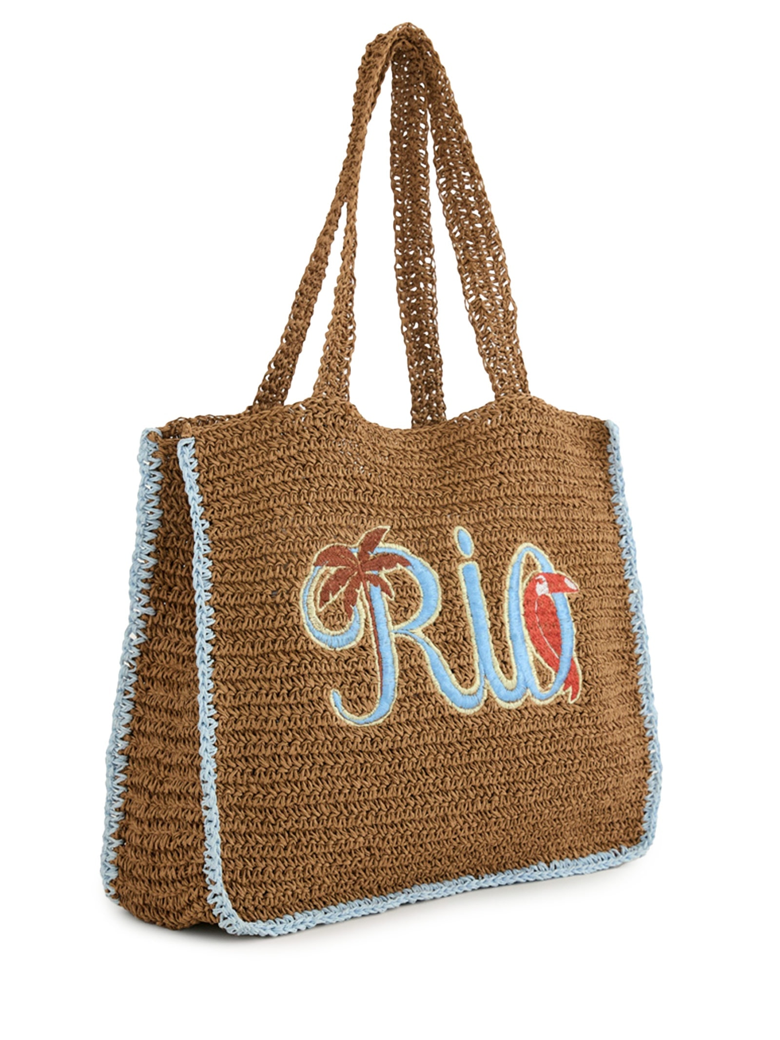 Bolsa Feminina Artesanal Rio Tipográfico Liso M Bege Farm Etc