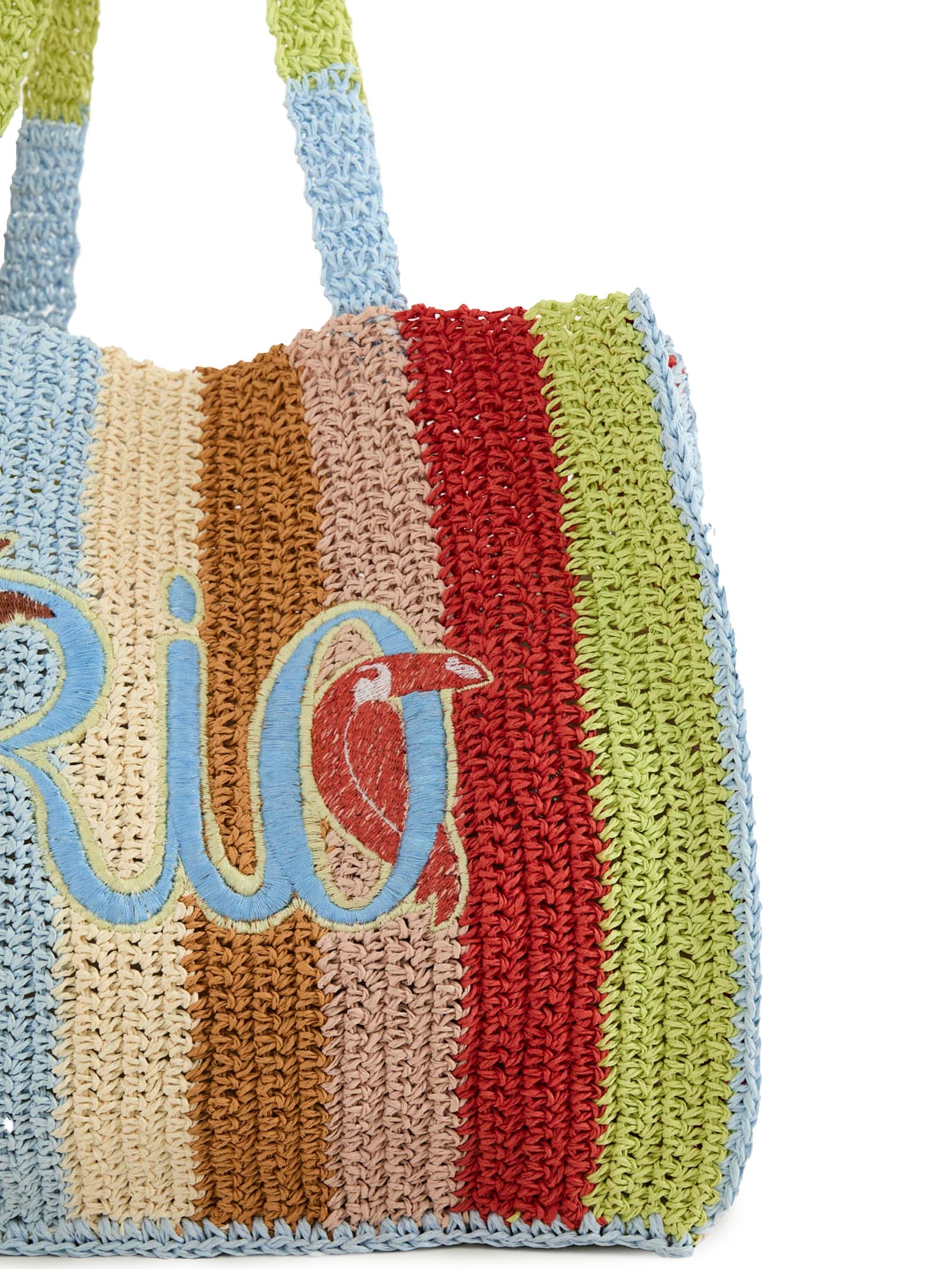 Bolsa Feminina Artesanal Rio Tipográfico Listra M Azul Farm Etc