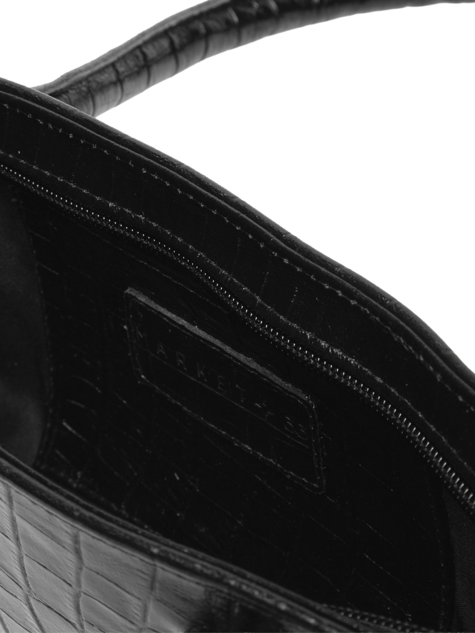 Bolsa Feminina Baguete Em Couro Croco Preto Market 33