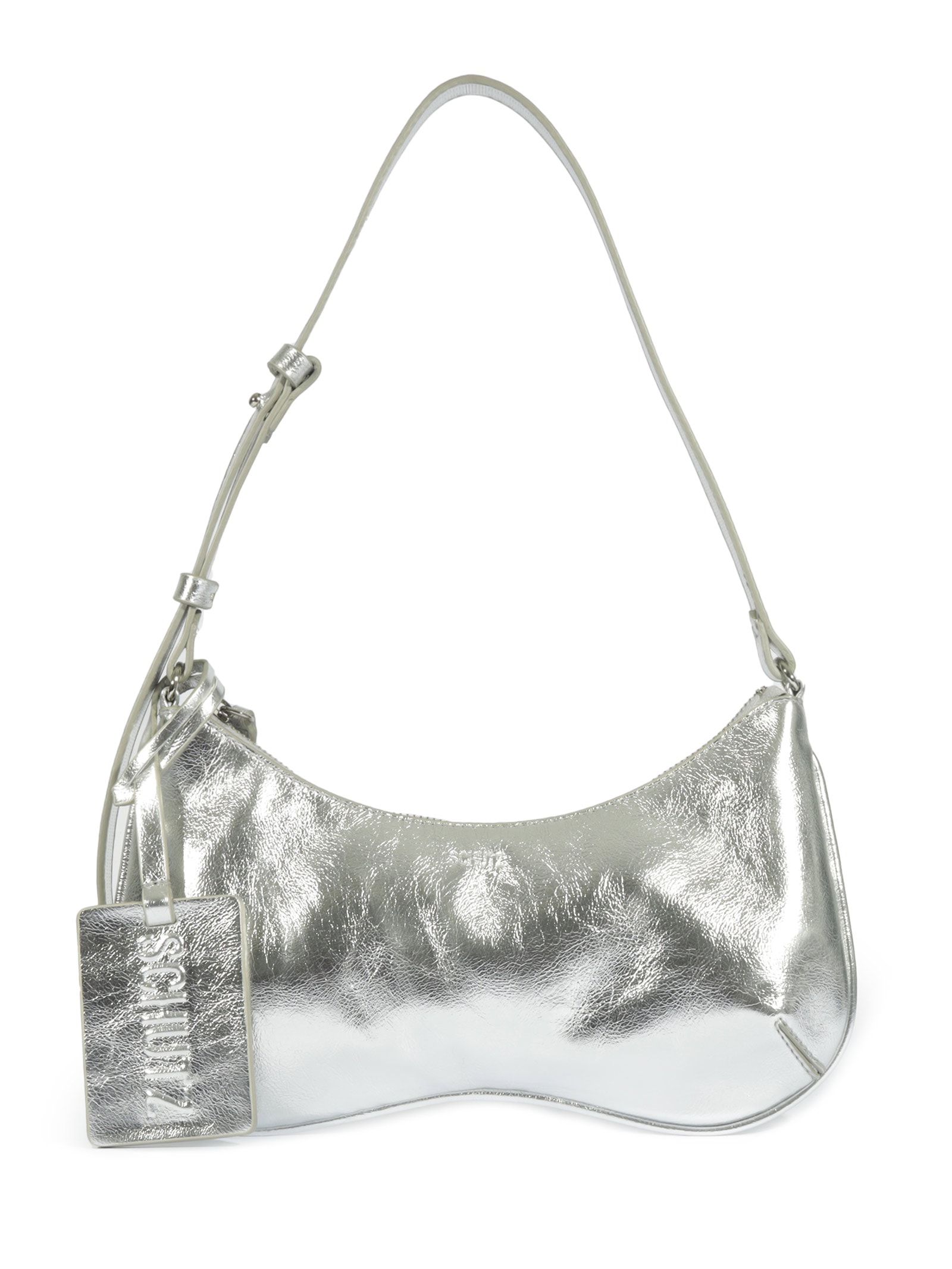 Bolsa Feminina Baguete Média Prateado Schutz