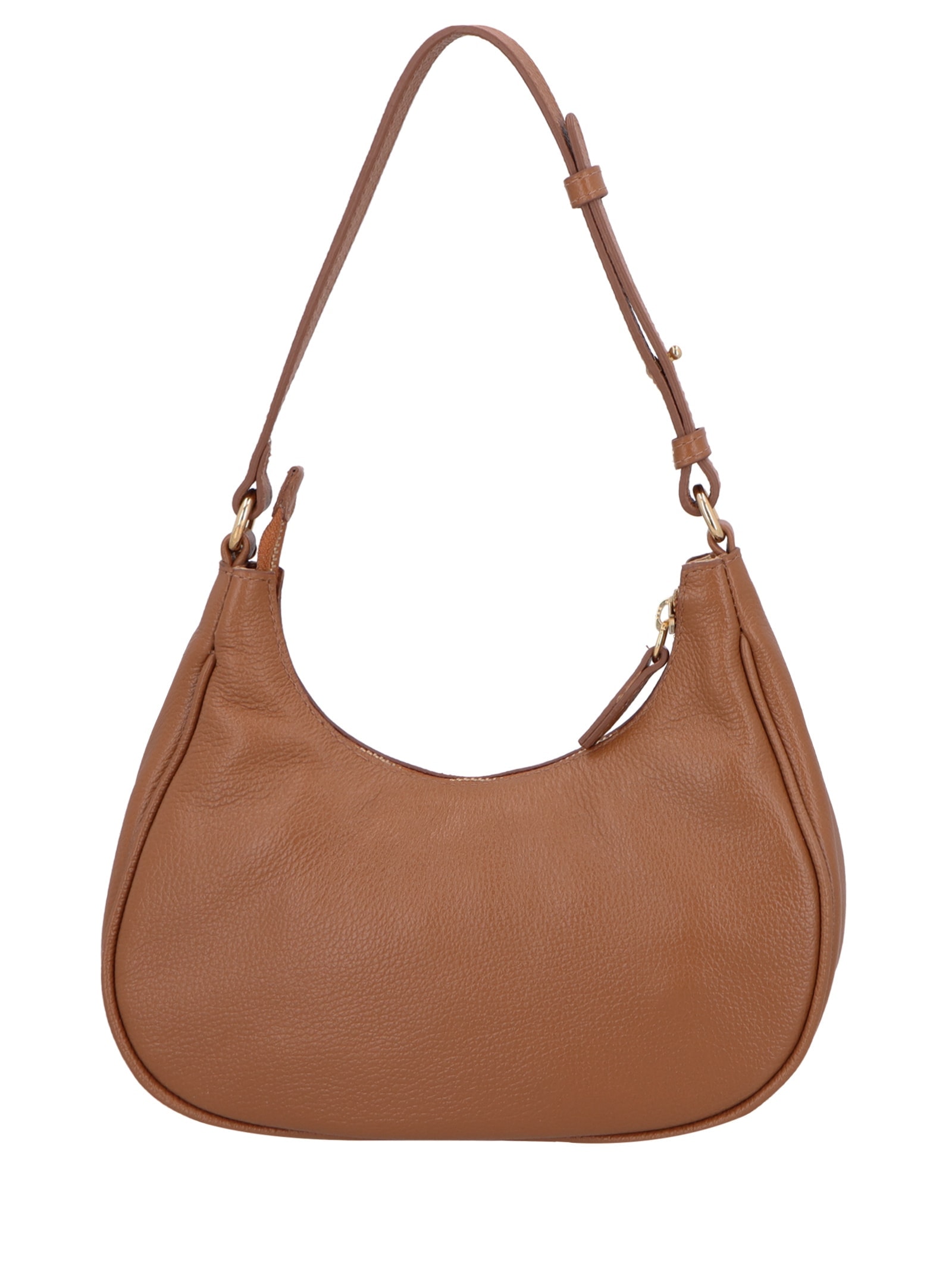 Bolsa Feminina Baguete Meia Lua Em Couro Marrom Luiza Barcelos