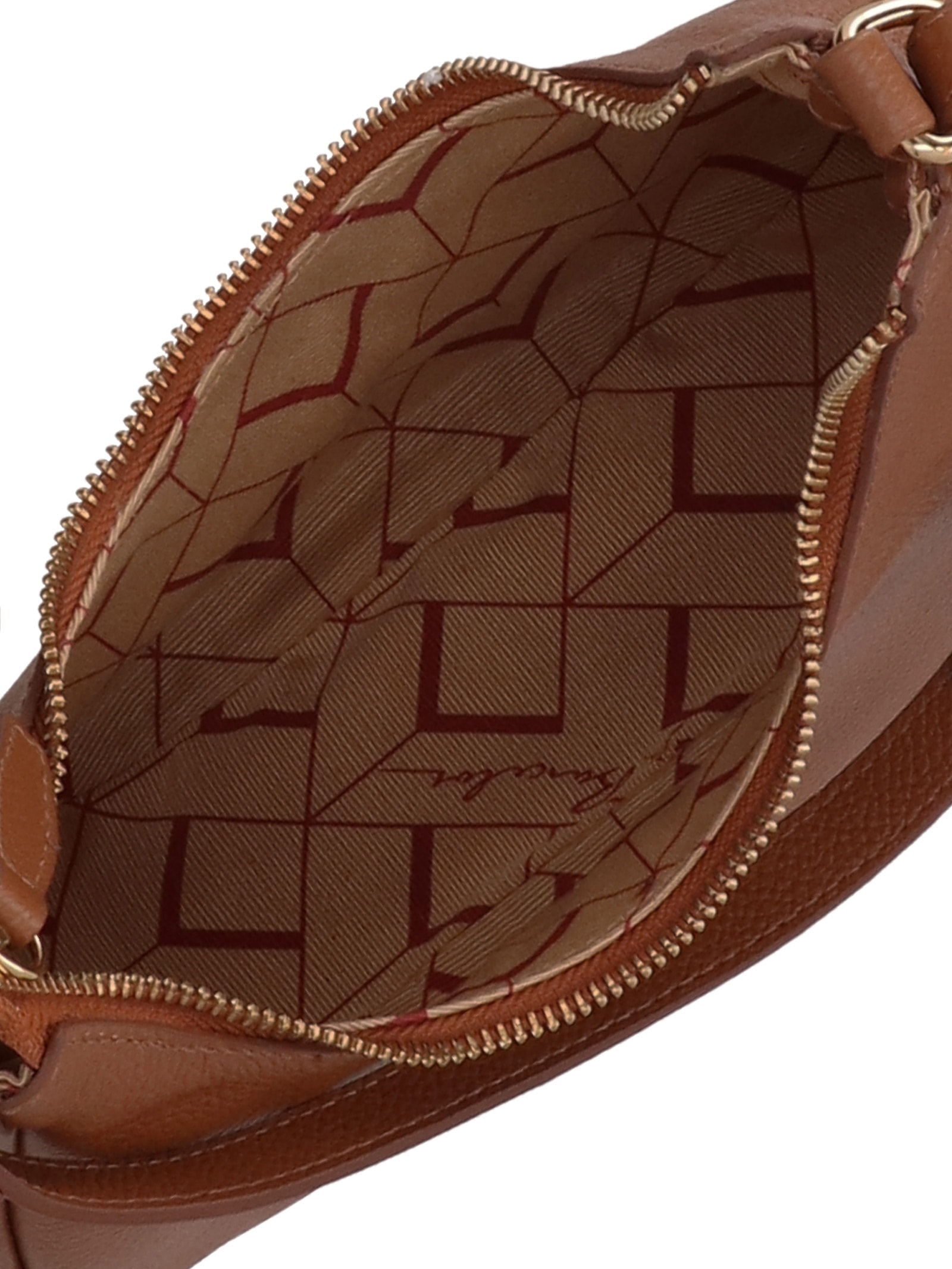 Bolsa Feminina Baguete Meia Lua Em Couro Marrom Luiza Barcelos