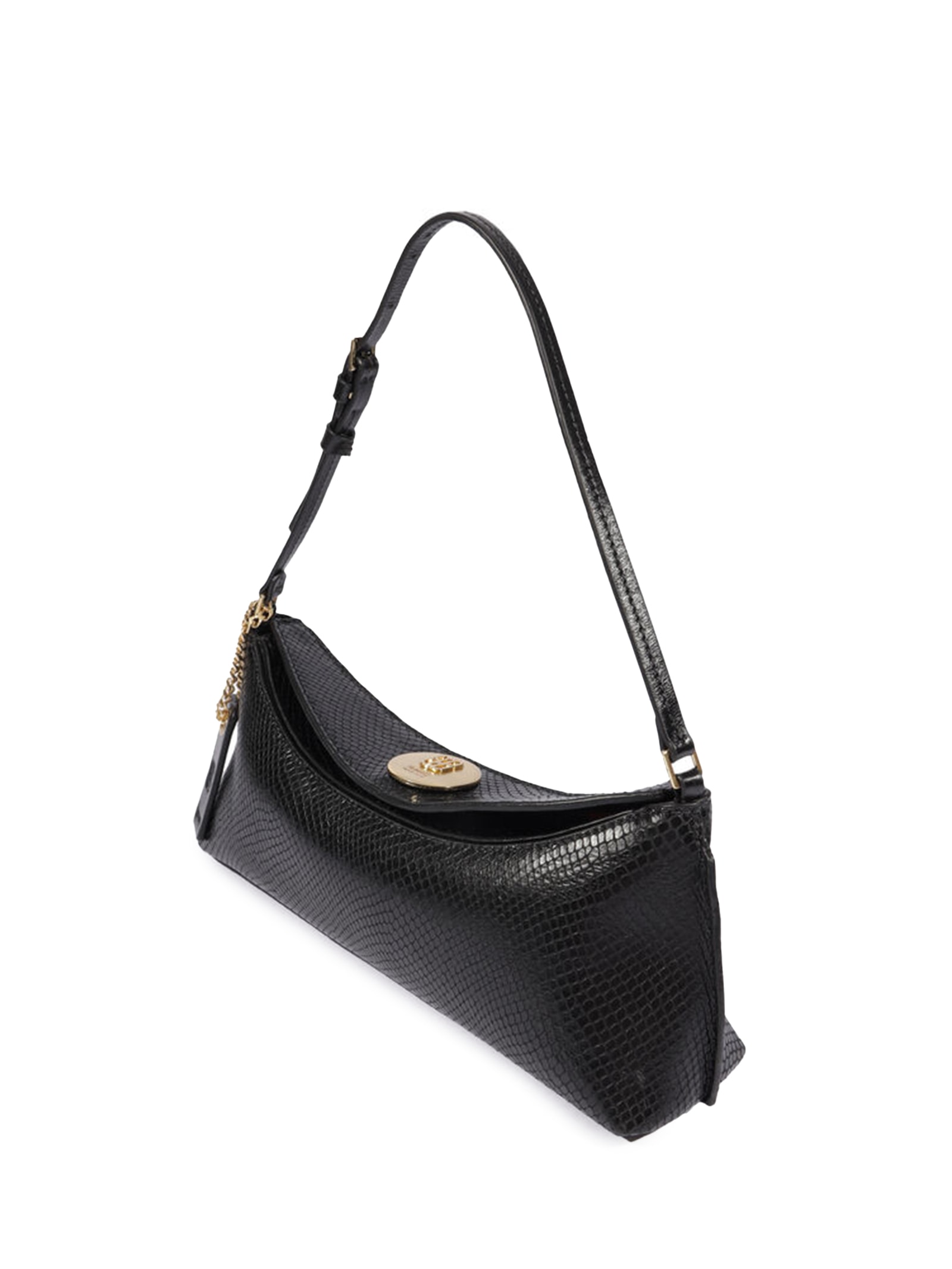 Bolsa Feminina Baguete Víbora Napa Preto Schutz