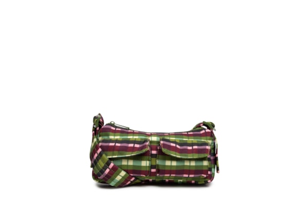 Bolsa Feminina Baguete Xadrez - Verde