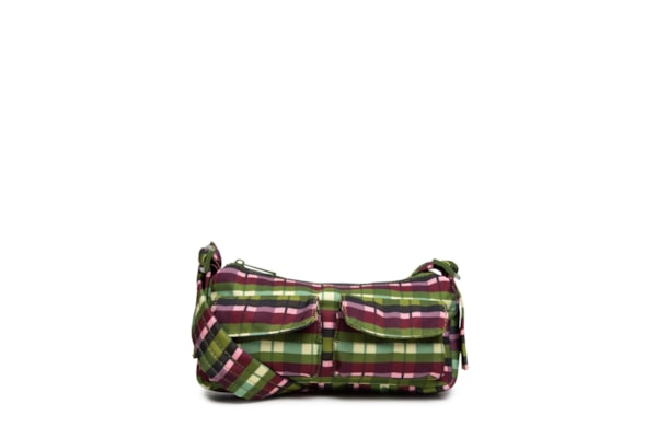 Bolsa Feminina Baguete Xadrez - Verde