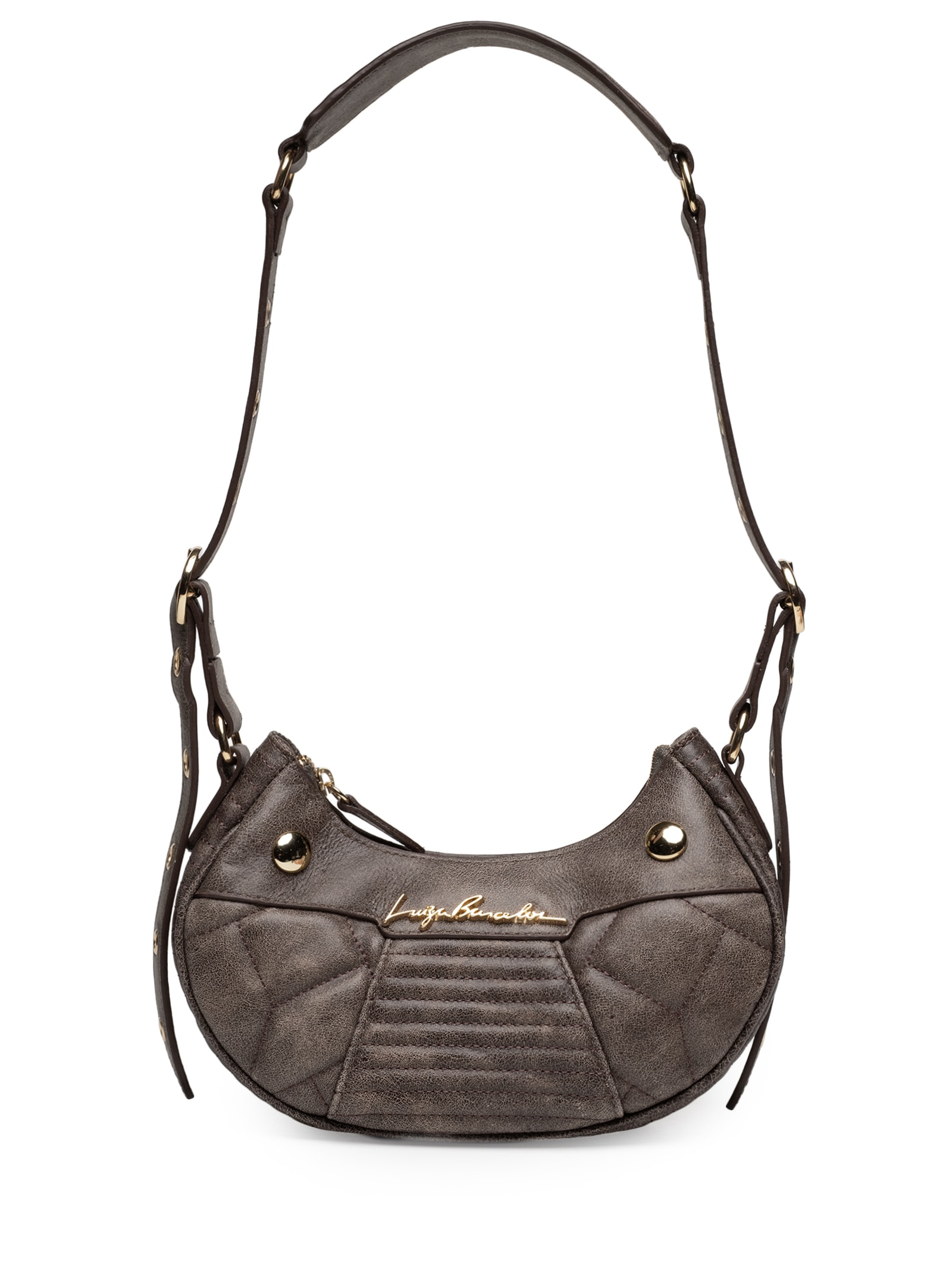 Bolsa Feminina Baquete Pequena Couro Marrom Luiza Barcelos