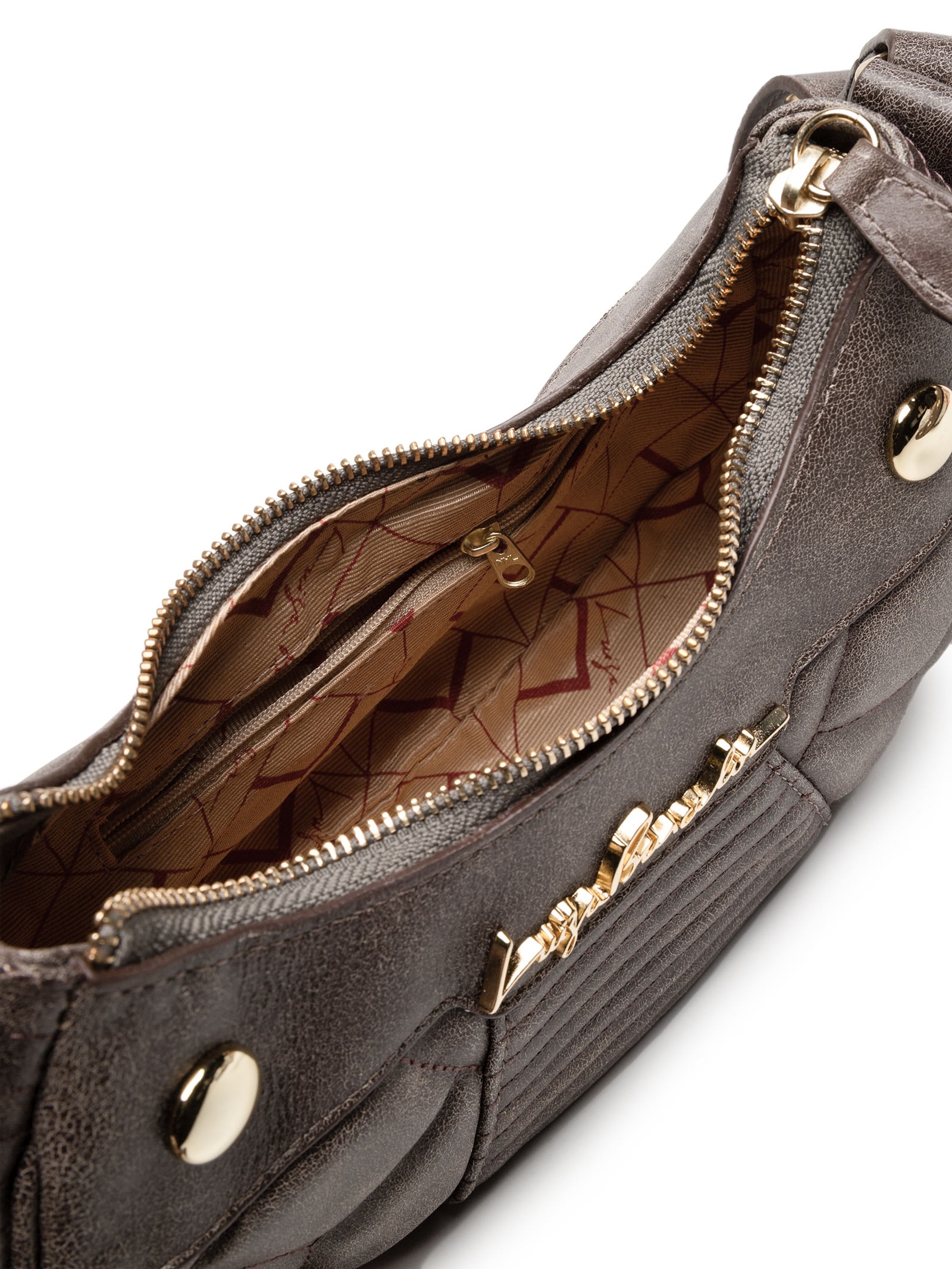 Bolsa Feminina Baquete Pequena Couro Marrom Luiza Barcelos