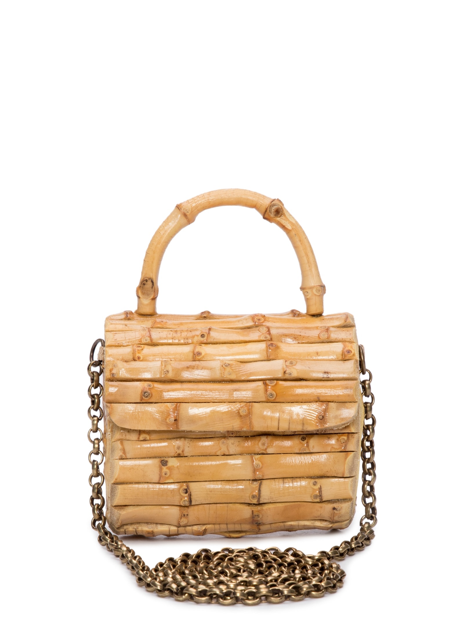 Bolsa Feminina Belzinha Bambu Bege Glorinha Paranaguá