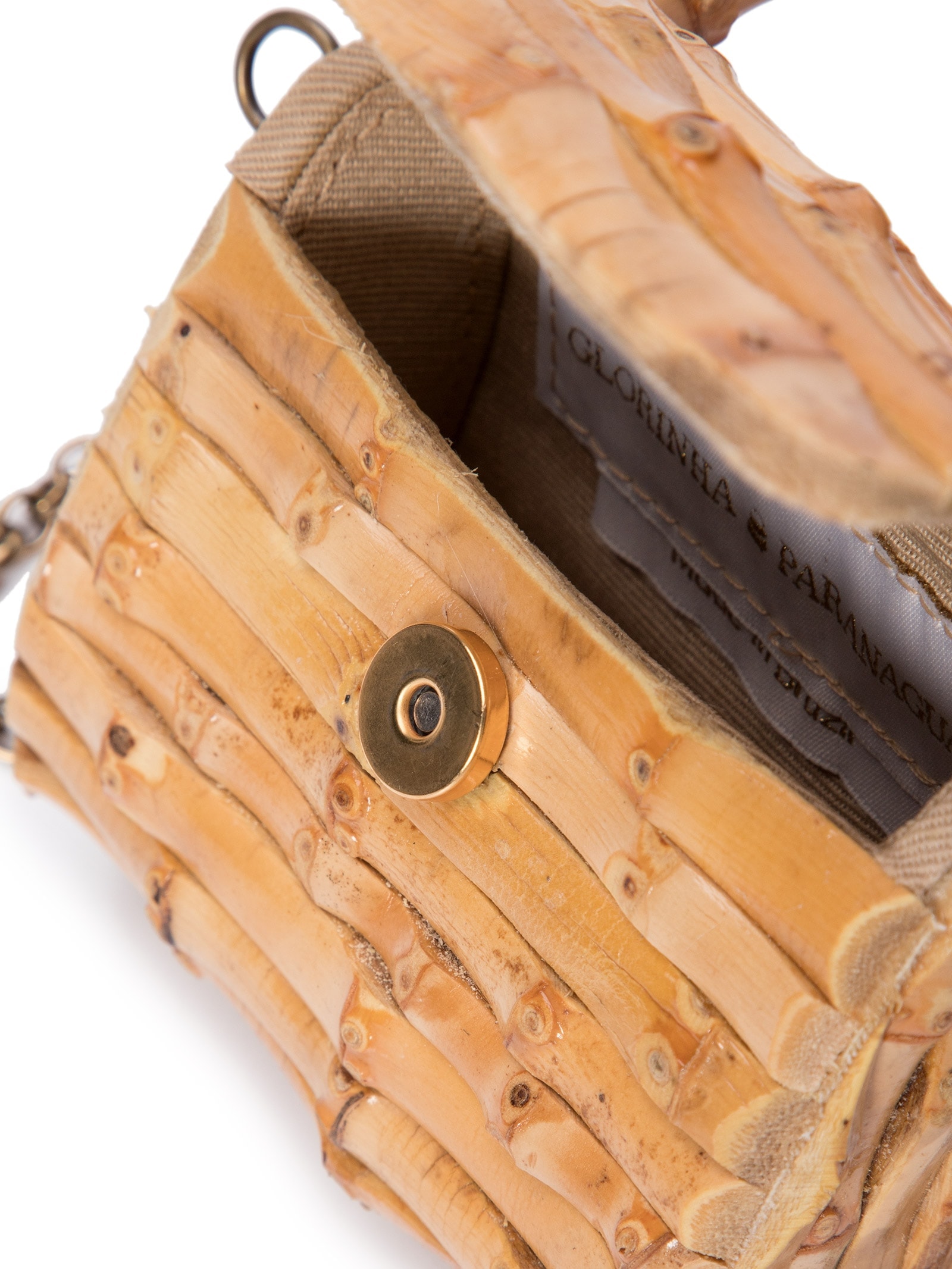 Bolsa Feminina Belzinha Bambu Bege Glorinha Paranaguá