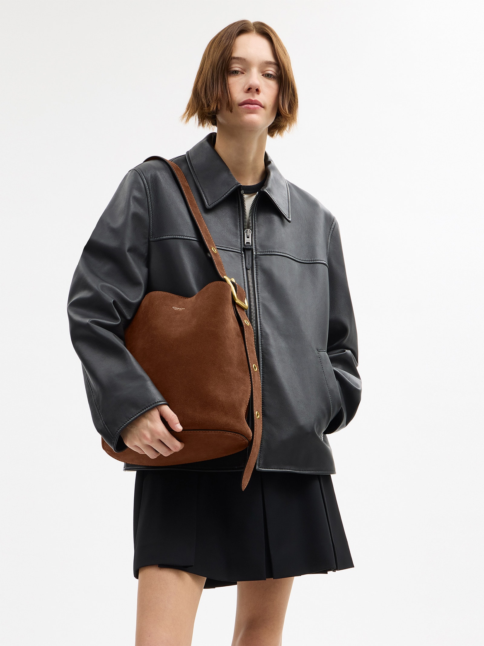 Bolsa Feminina Bleecker Bucket Média Marrom Coach