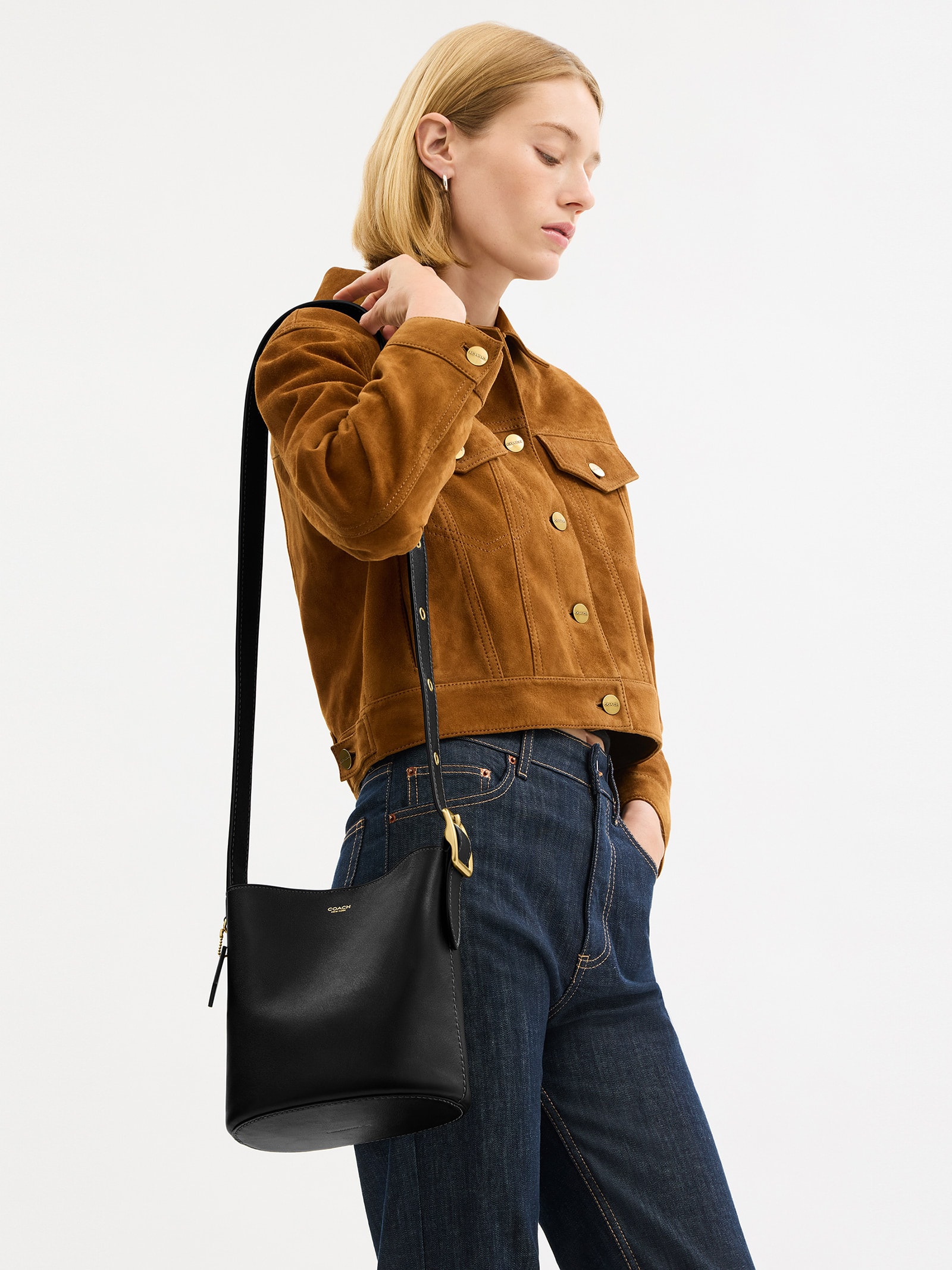 Bolsa Feminina Bleecker Bucket Preto Coach