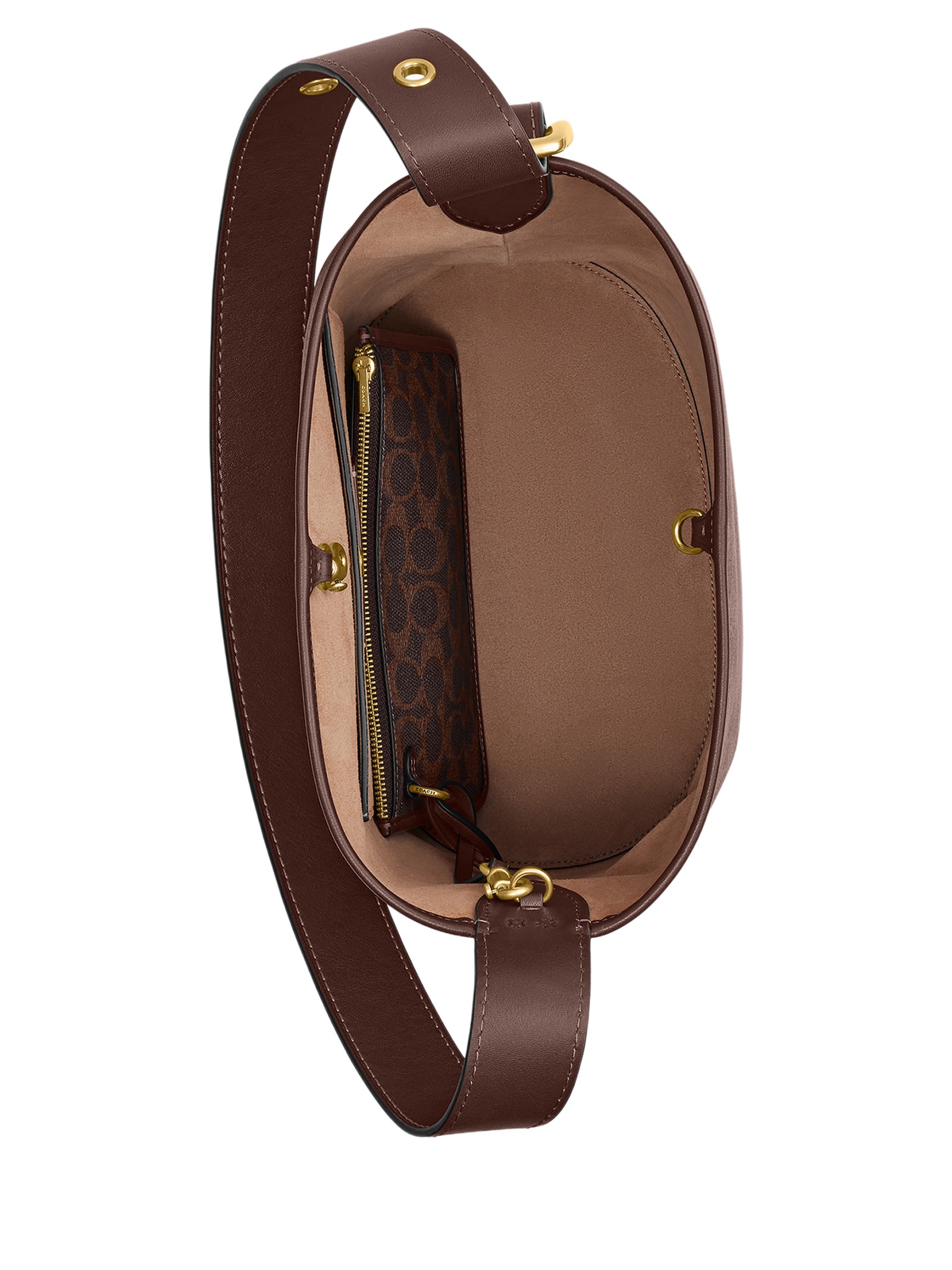 Bolsa Feminina Bleecker Bucket Signature Marrom Coach