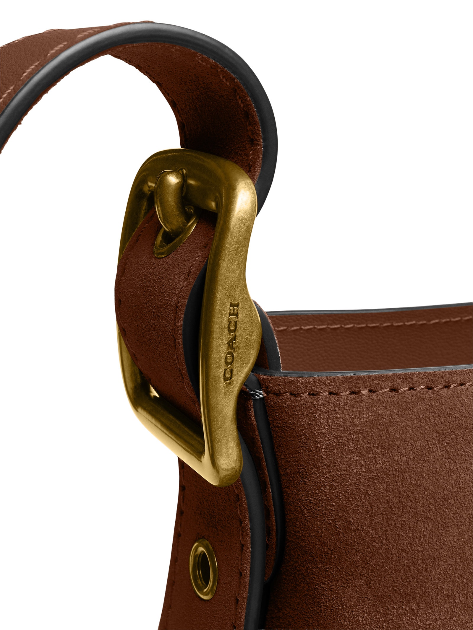 Bolsa Feminina Bleecker Bucket Suede Marrom Coach
