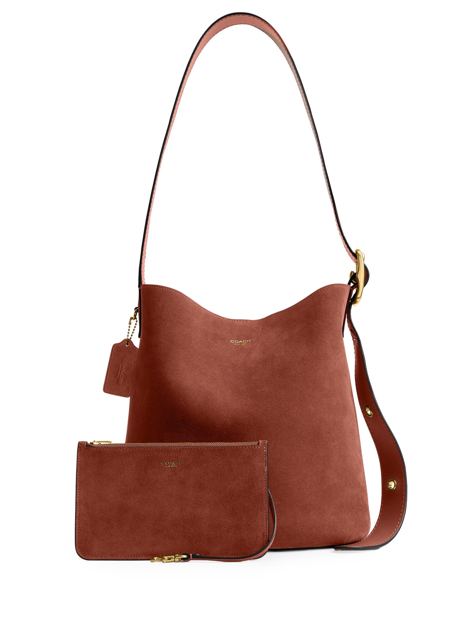 Bolsa Feminina Bleecker Bucket Suede – Marrom Coach