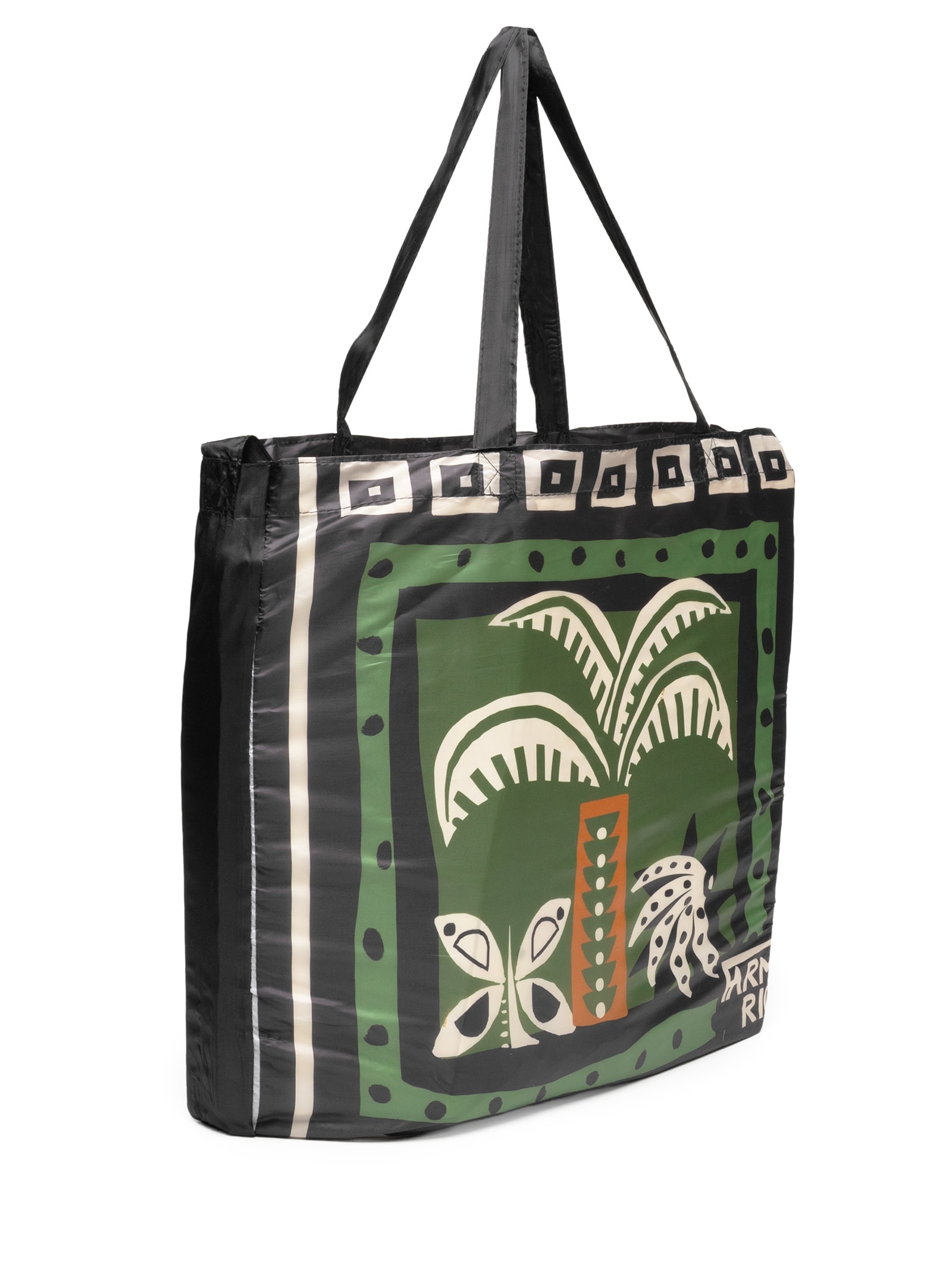 Bolsa Feminina Bolsinha Me Leva Gráfico Tropi Preto Farm Etc