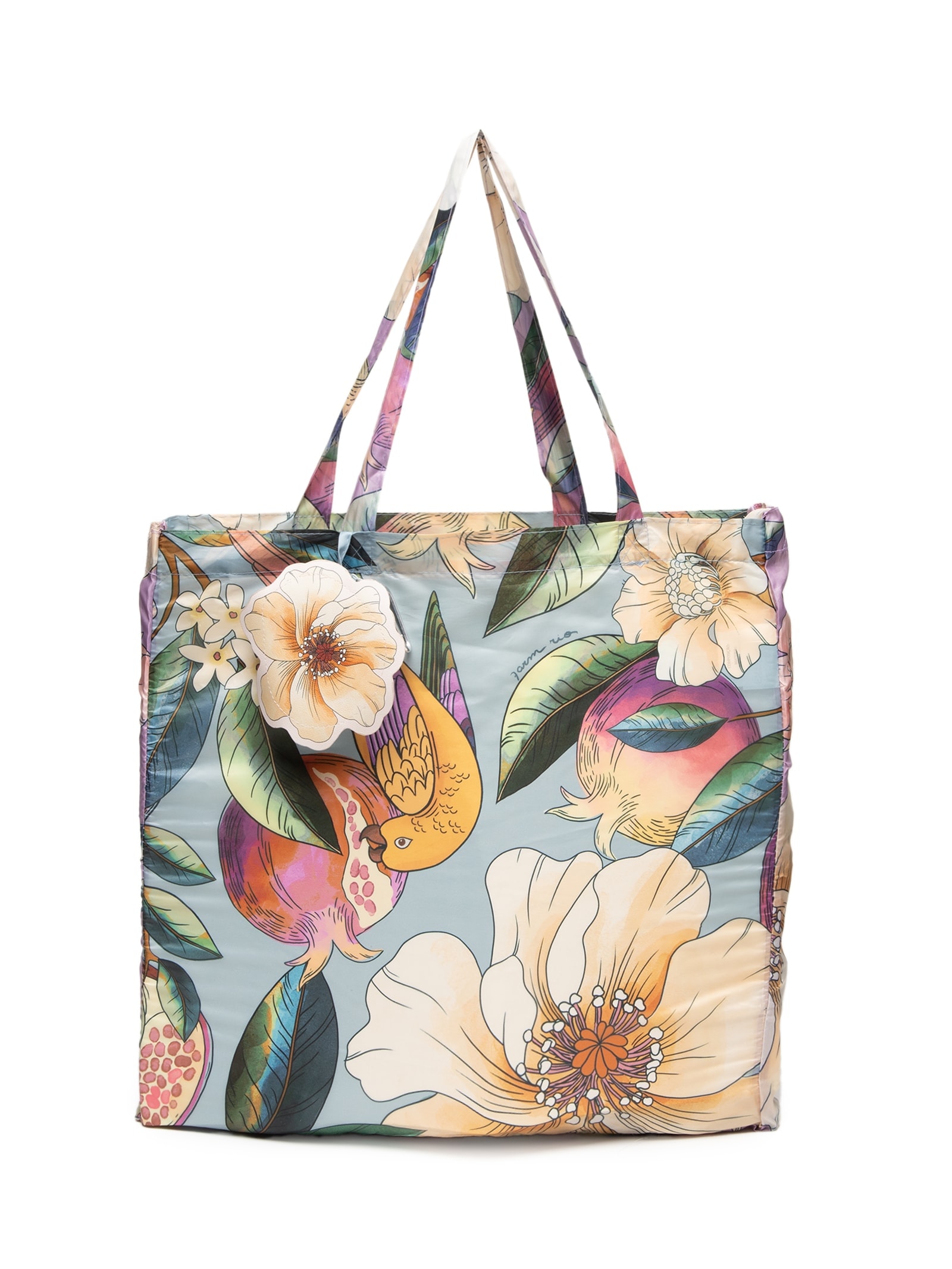 Bolsa Feminina Bolsinha Me Leva  Romance em Flor Azul Farm Etc