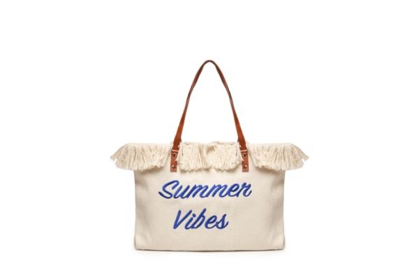 Bolsa Feminina Bordada Beachwear - Off White