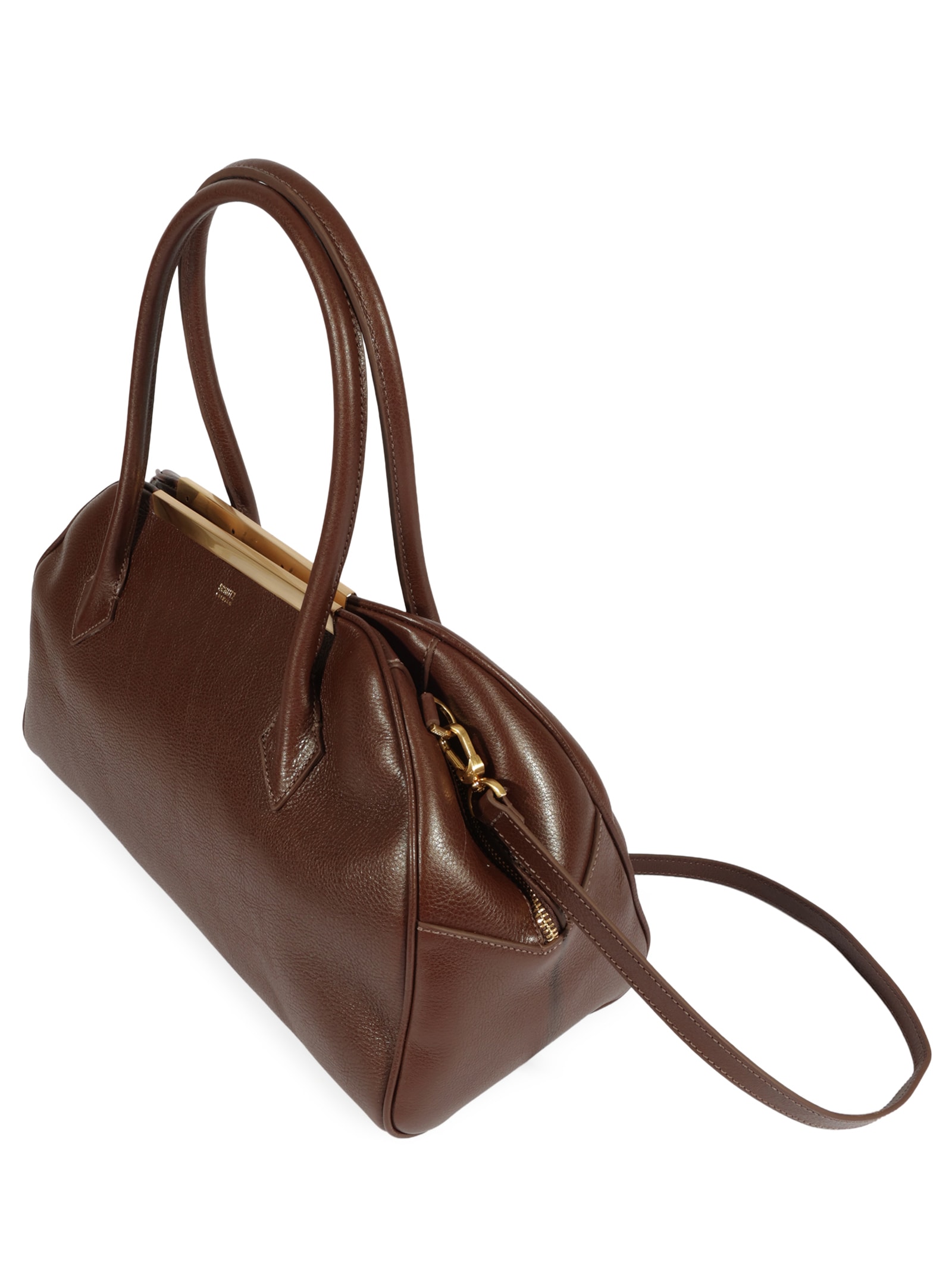 Bolsa Feminina Bowling Couro Marrom Schutz