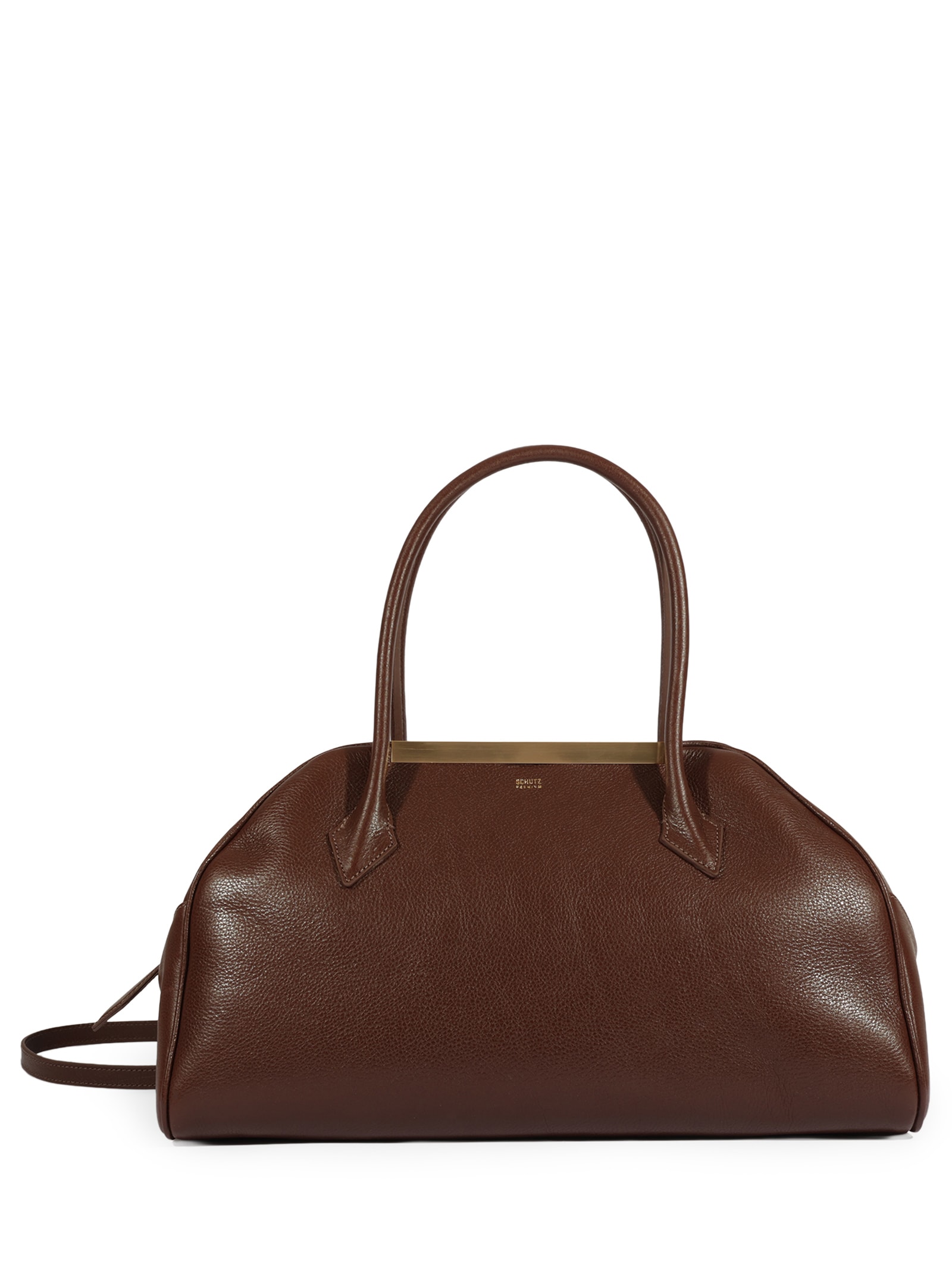 Bolsa Feminina Bowling Couro Marrom Schutz