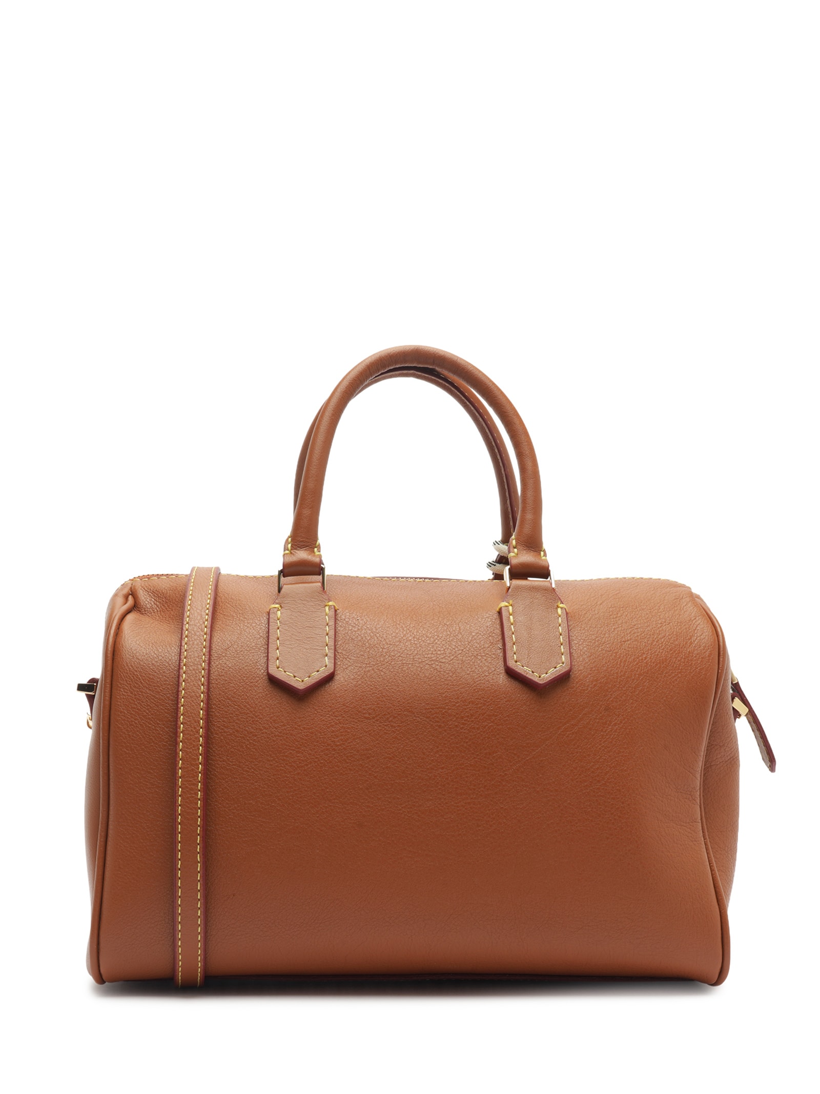 Bolsa Feminina Bowling Couro Média Alça Corrente Marrom Arezzo
