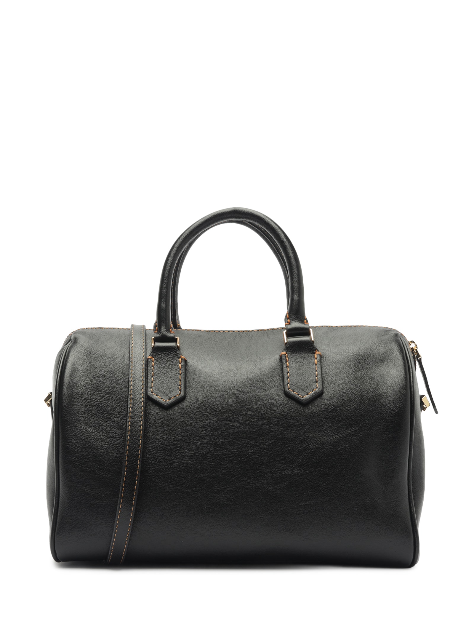 Bolsa Feminina Bowling Couro Média Alça Corrente Preto Arezzo