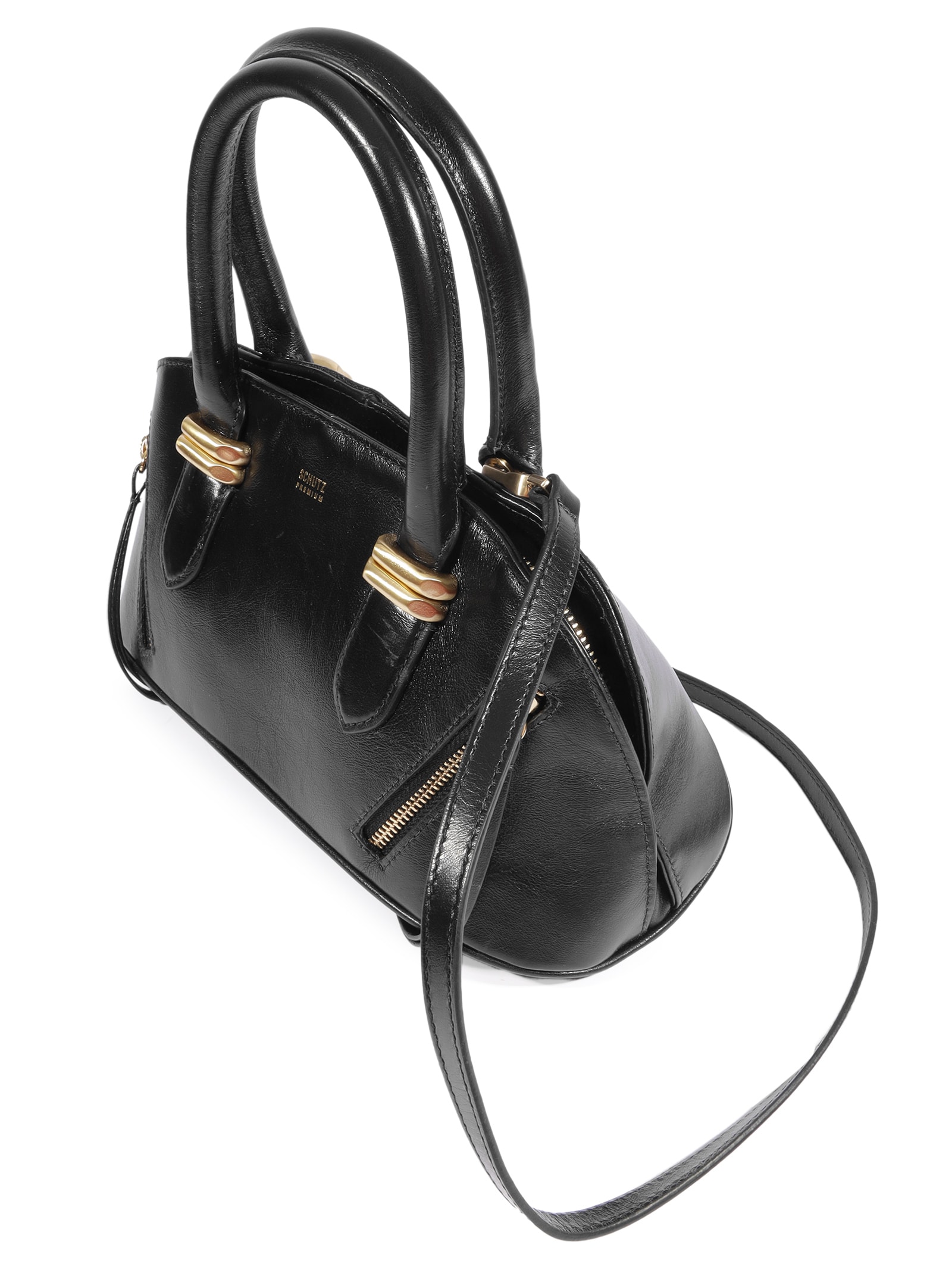 Bolsa Feminina Bowling Moon Média Couro Preto Schutz