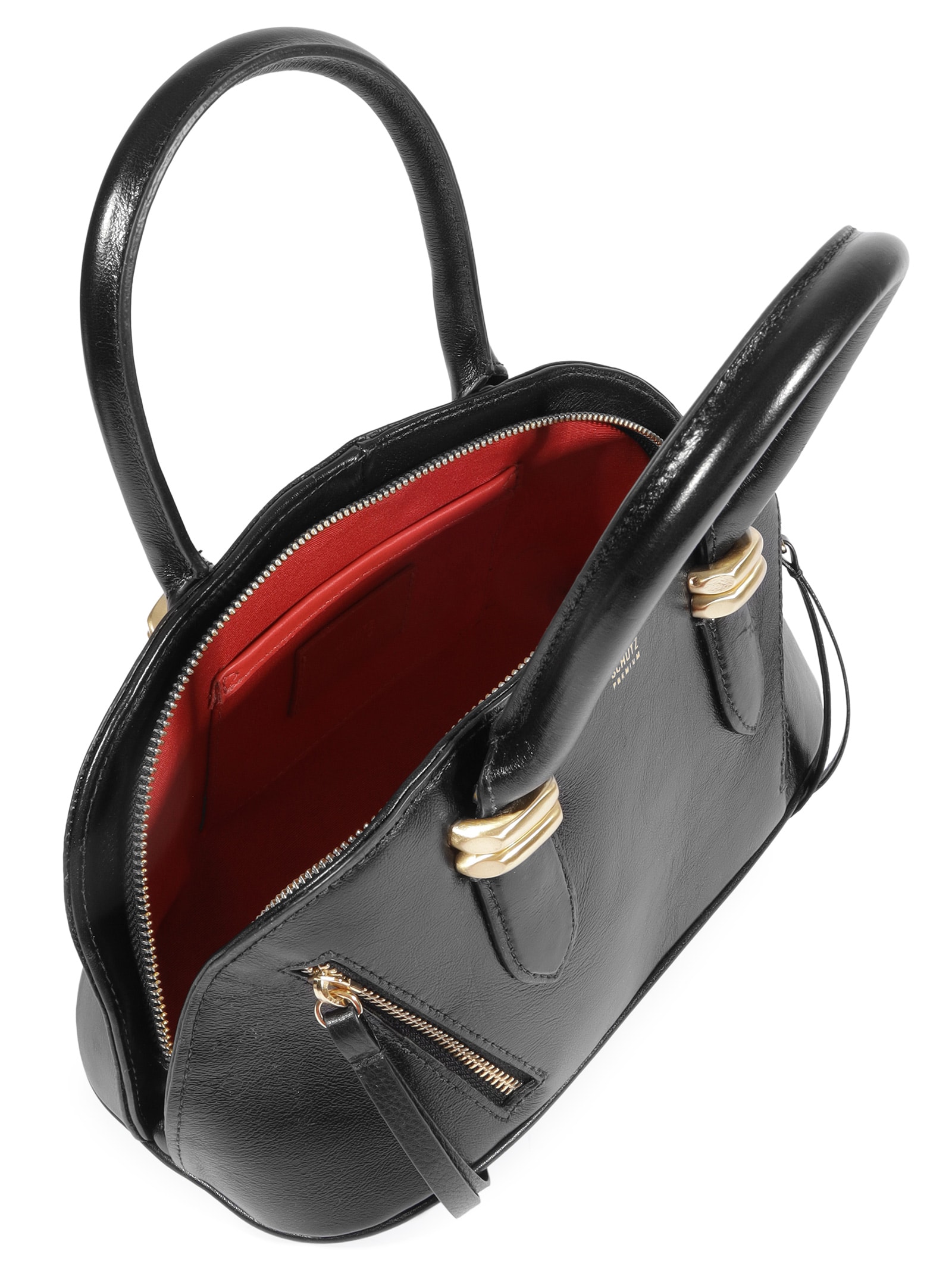 Bolsa Feminina Bowling Moon Média Couro Preto Schutz