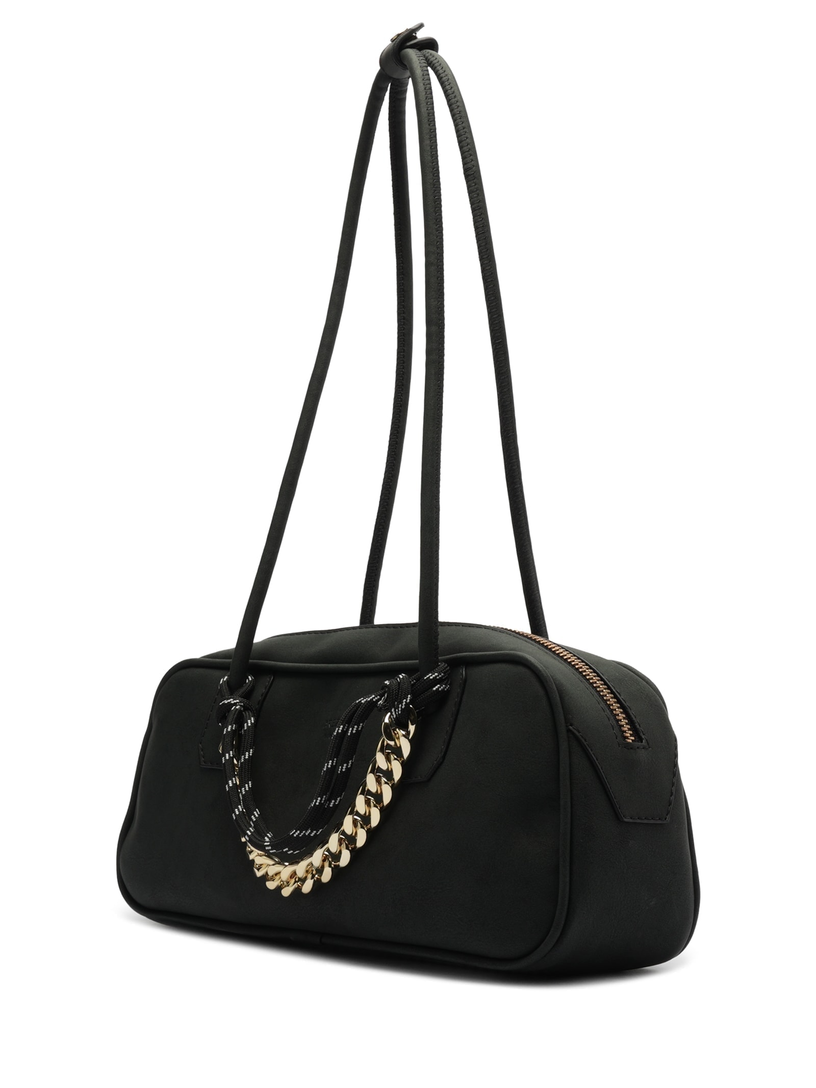 Bolsa Feminina Bowling Nobuck Grande Cordão Preto Arezzo