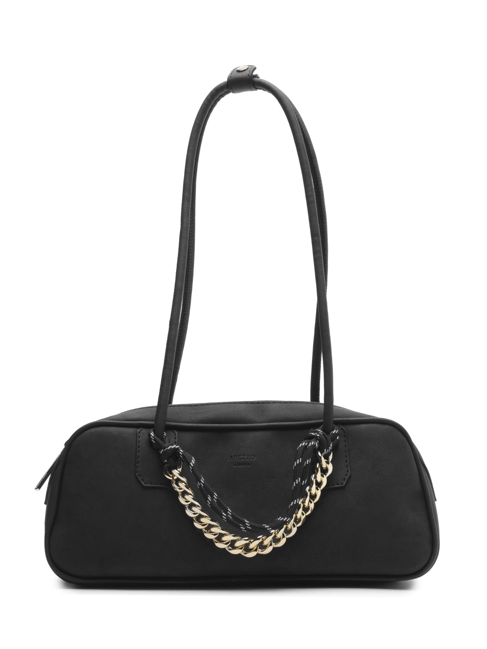 Bolsa Feminina Bowling Nobuck Grande Cordão Preto Arezzo