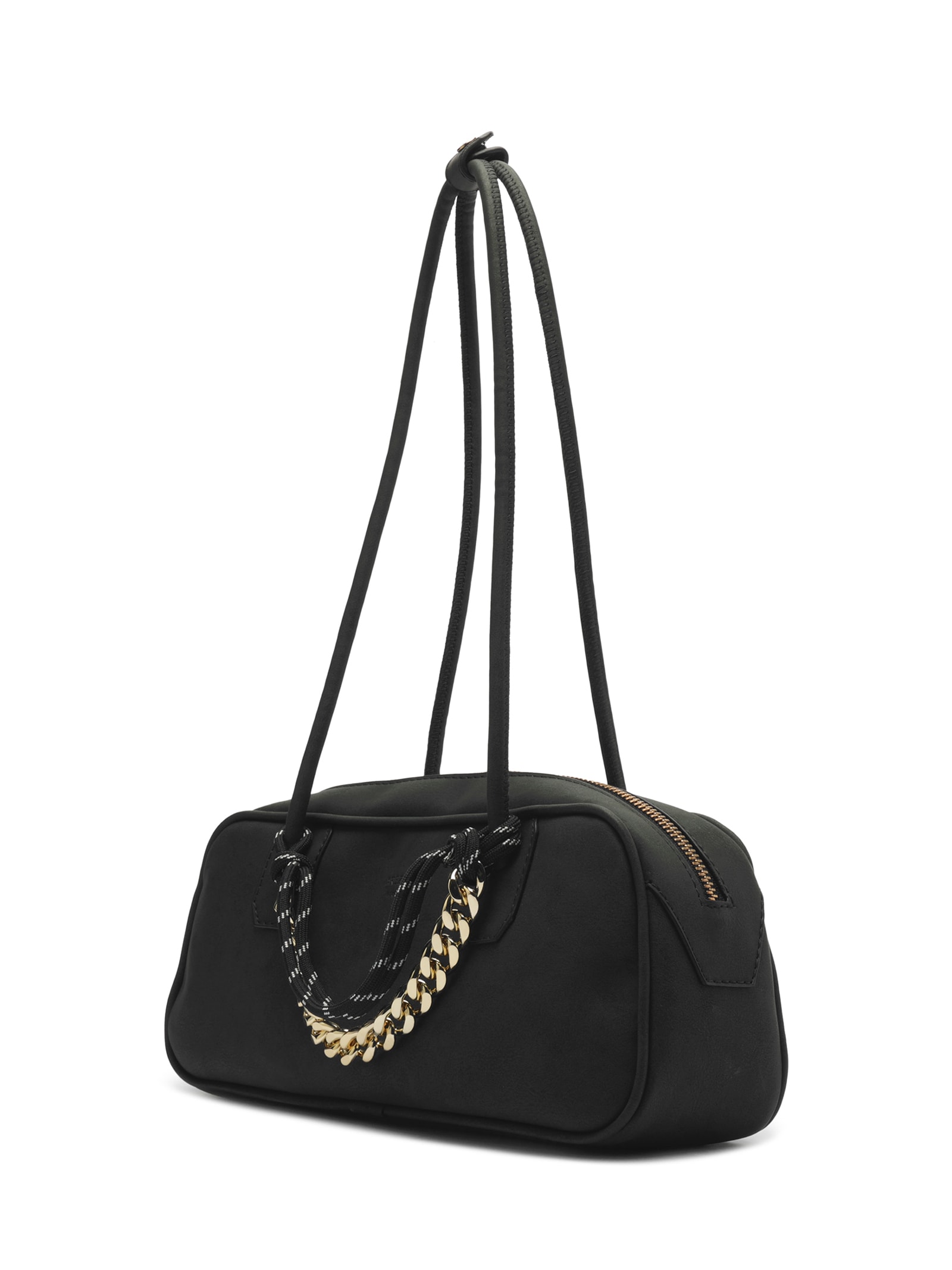 Bolsa Feminina Bowling Nobuck Grande Cordão Preto Arezzo