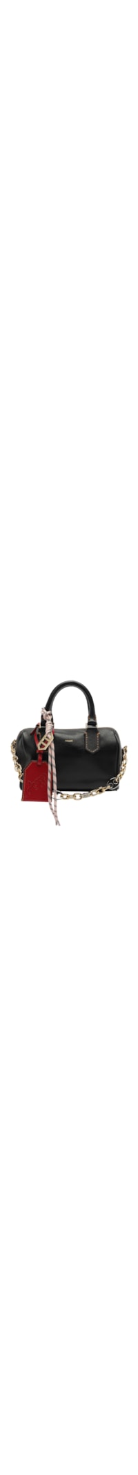 Bolsa Feminina Bowling Tiracolo Couro Pequena Corrente - Preto