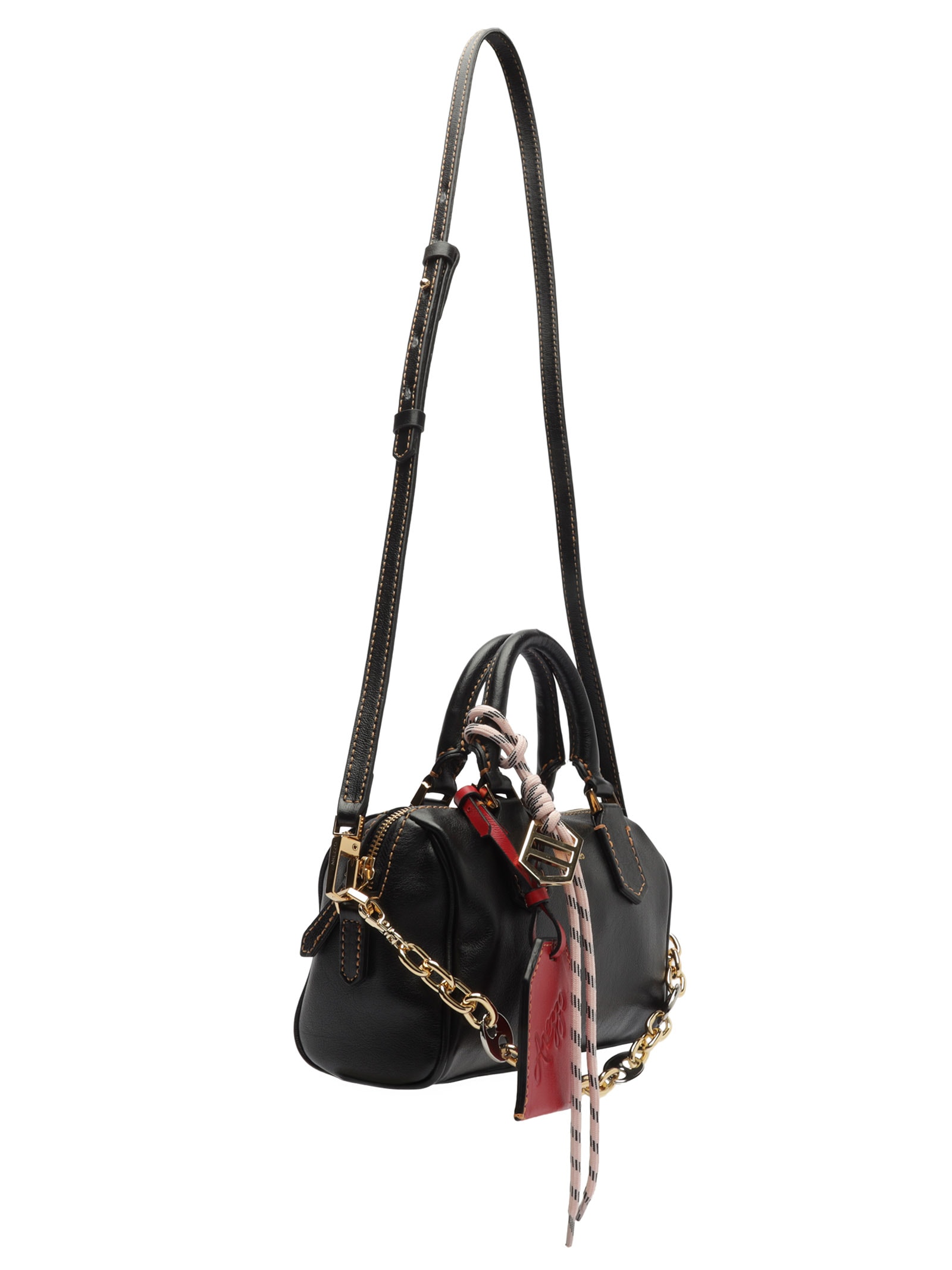 Bolsa Feminina Bowling Tiracolo Couro Pequena Corrente Preto Arezzo
