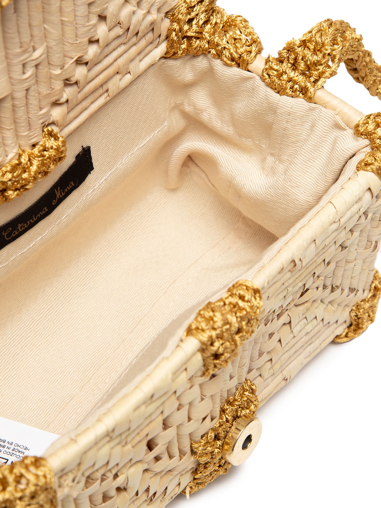 Catarina Mina - Bolsa Feminina Box Mosaico - Bege