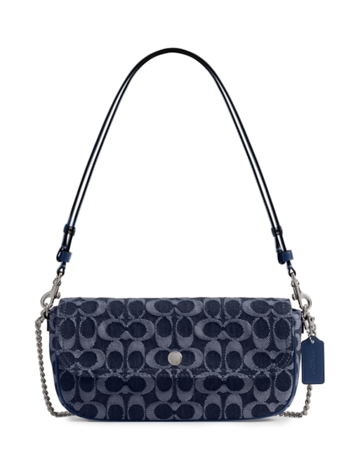 Bolsa Feminina Brook Flap Chain Signature Denim – Azul