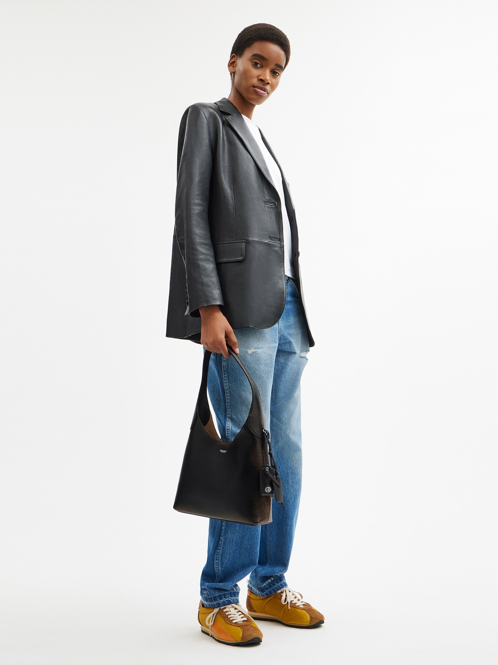 Bolsa Feminina Brooklyn Shoulder 28 Loved Leather Preto Coach