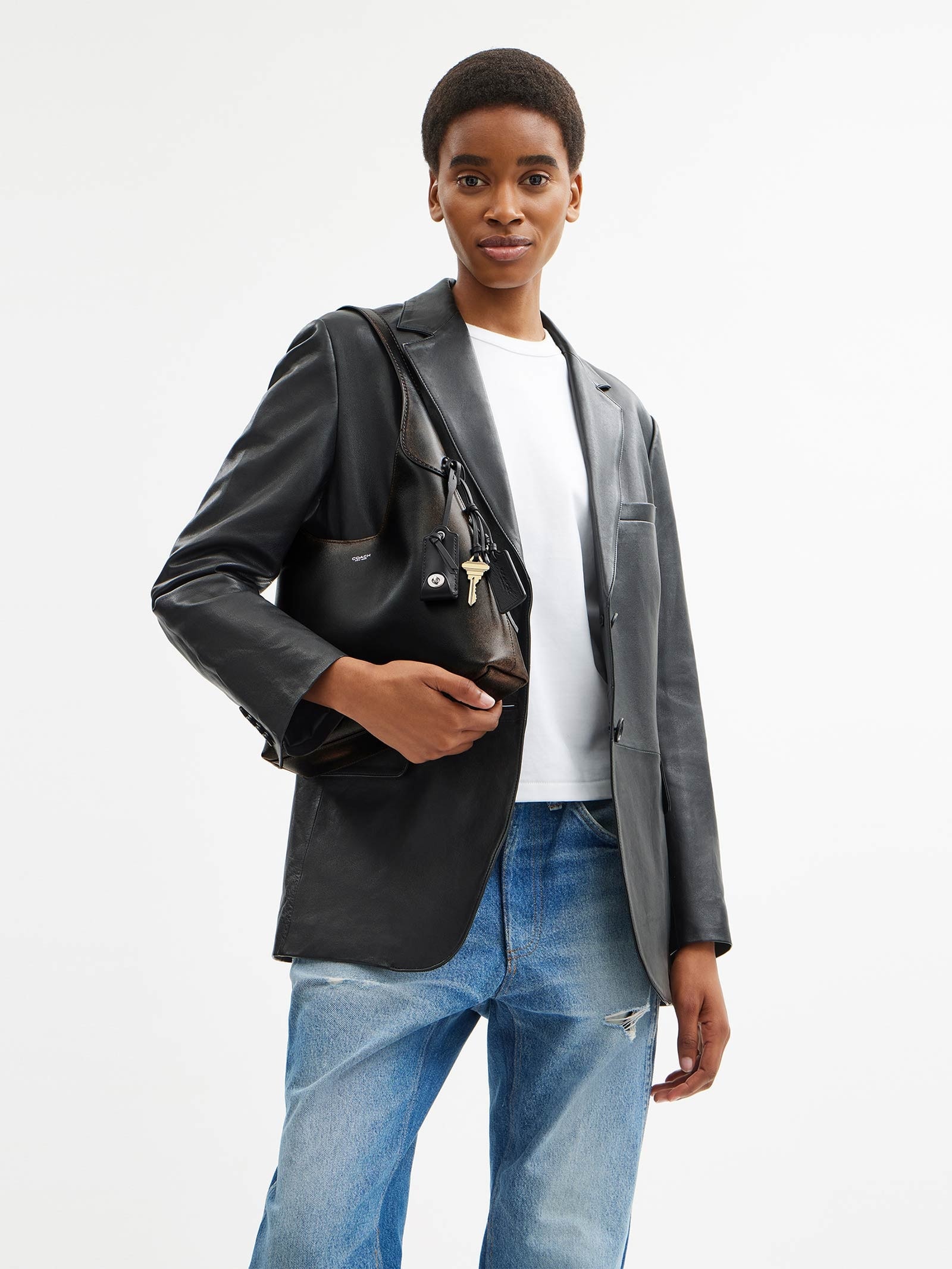 Bolsa Feminina Brooklyn Shoulder 28 Loved Leather Preto Coach