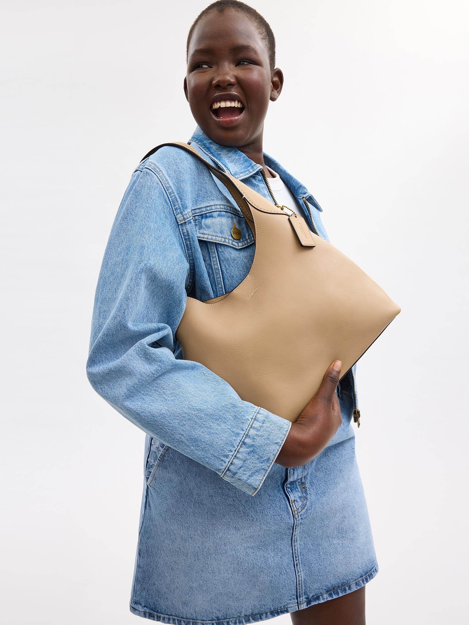 Bolsa Feminina Brooklyn Shoulder Bege Coach