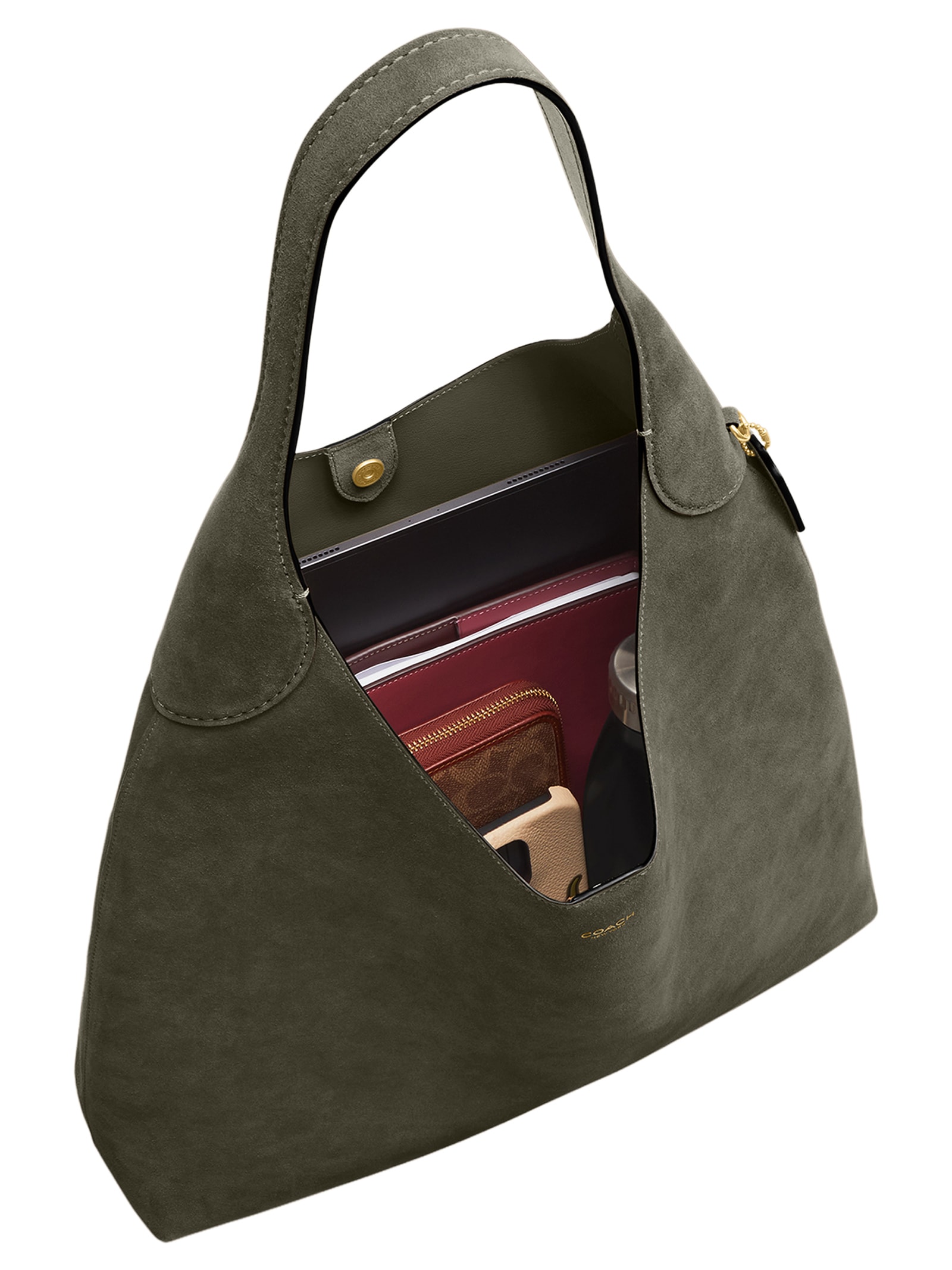 Bolsa Feminina Brooklyn Shoulder Suede Verde Coach
