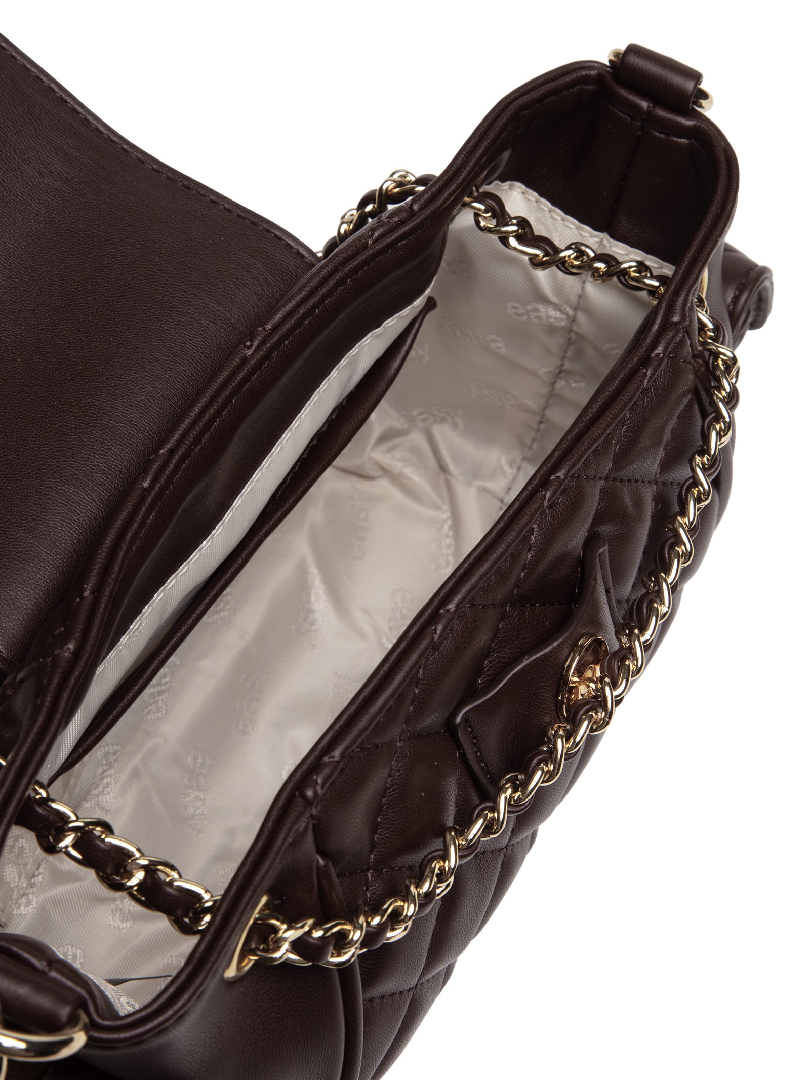 Bolsa Feminina Bucket Alça De Ombro Correntes Marrom Lança Perfume