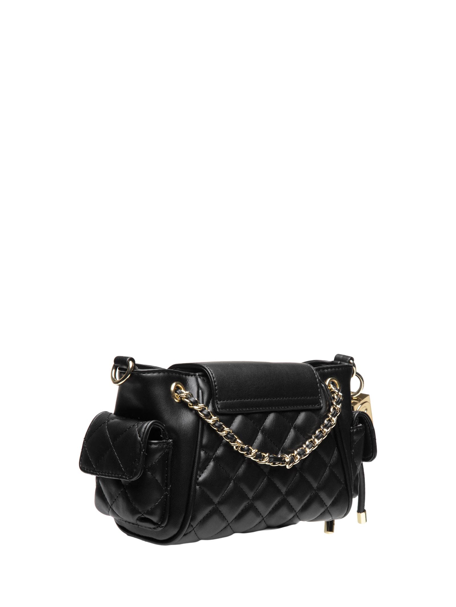 Bolsa Feminina Bucket Alça de Ombro Correntes Preto Lança Perfume