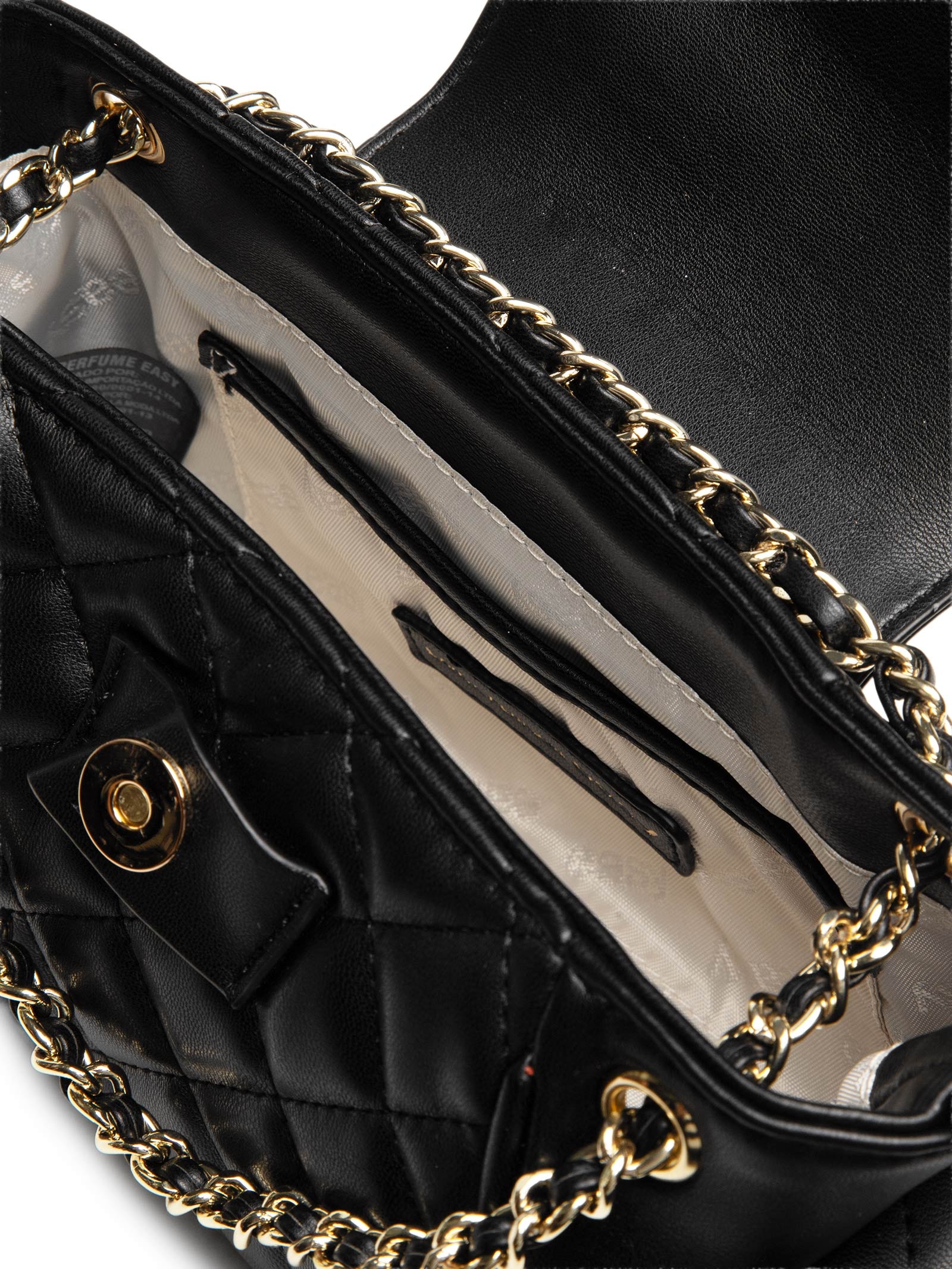 Bolsa Feminina Bucket Alça de Ombro Correntes – Preto Lança Perfume