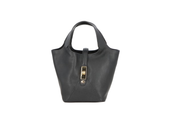 Bolsa Feminina Bucket Pequena Em Couro - Preto
