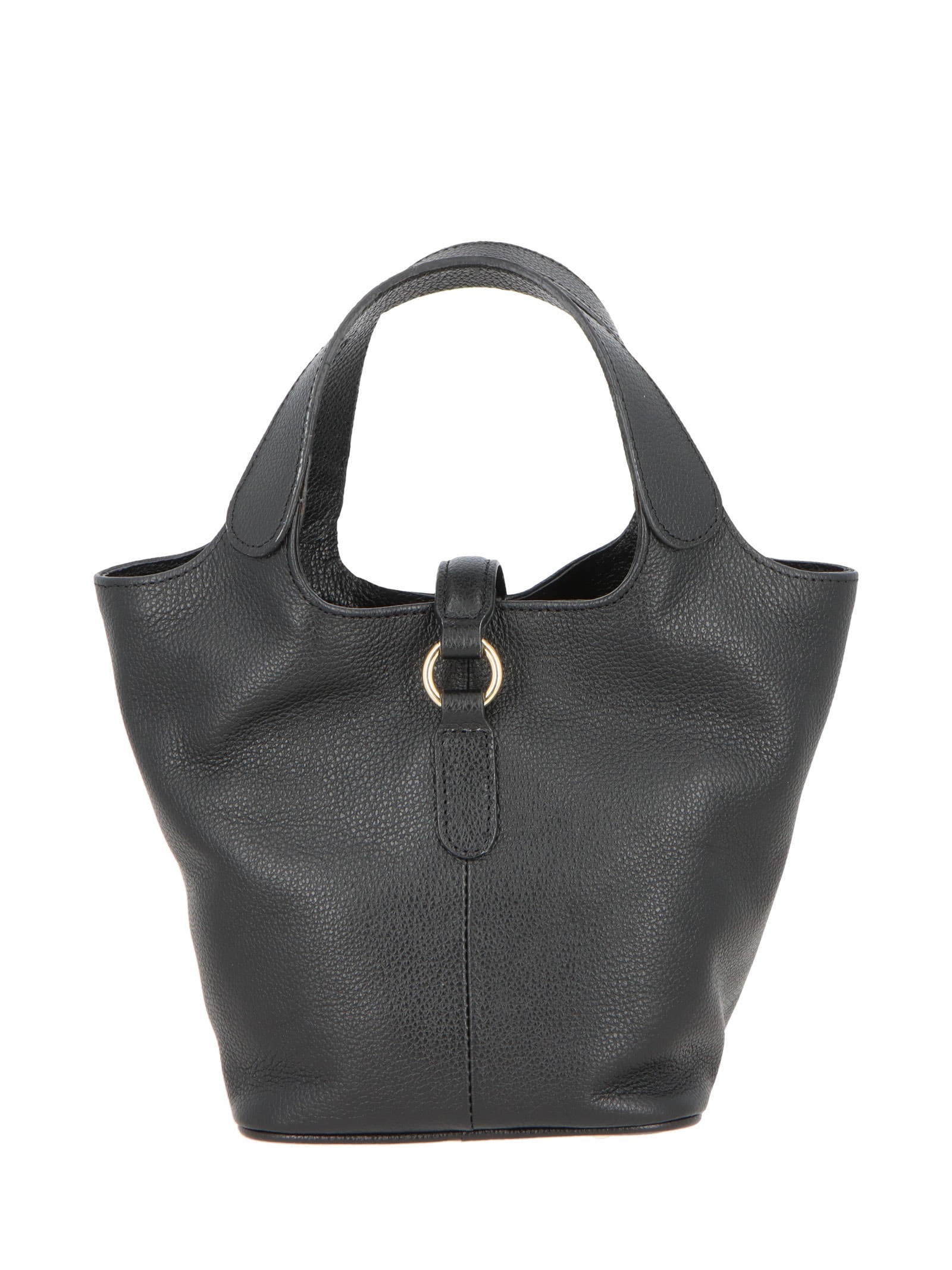 Bolsa Feminina Bucket Pequena Em Couro Preto Luiza Barcelos