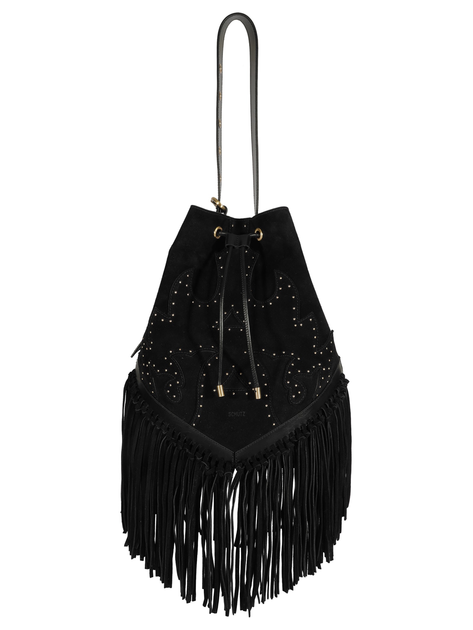 Bolsa Feminina Bucket Savannah Camurça Preta Schutz