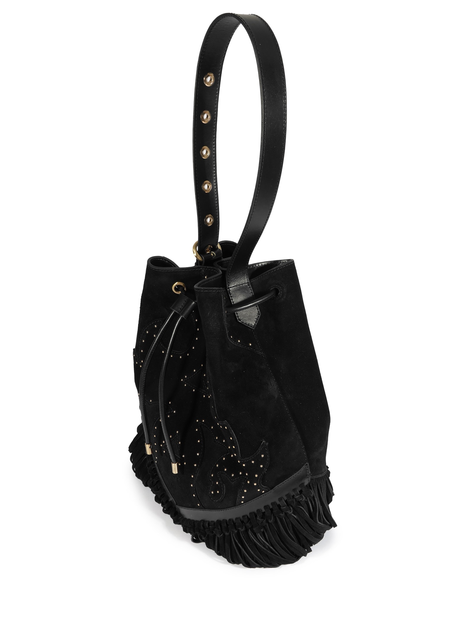 Bolsa Feminina Bucket Savannah Camurça Preta Schutz