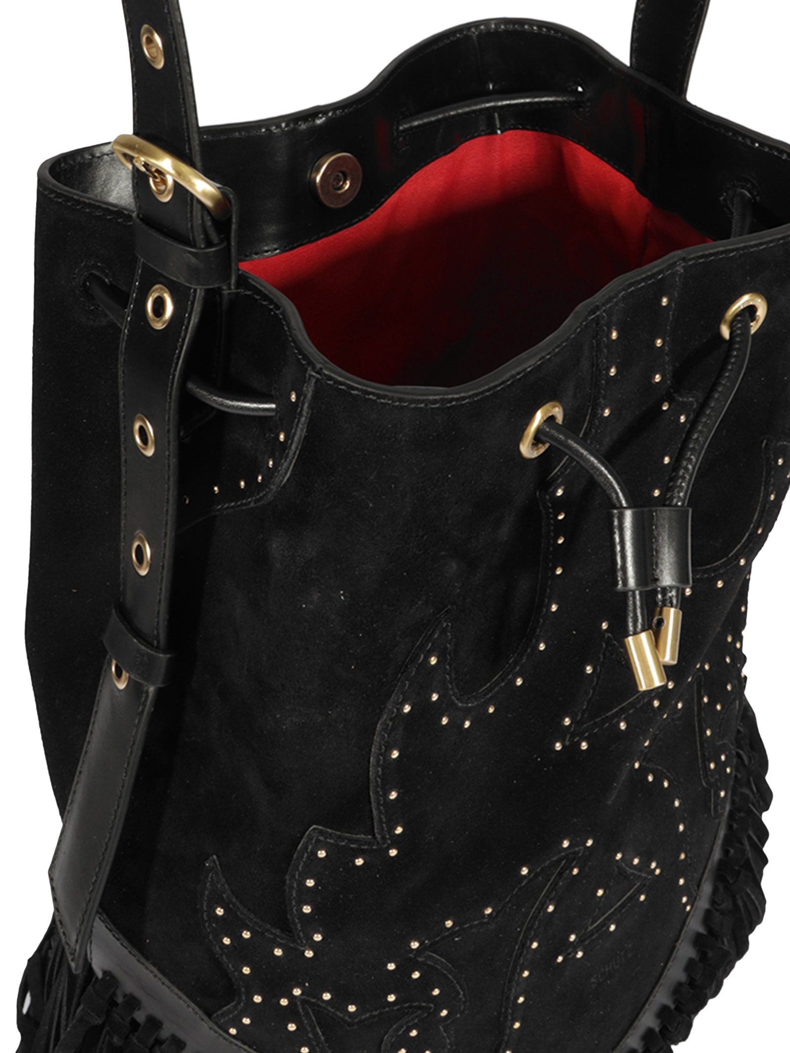 Bolsa Feminina Bucket Savannah Camurça Preta Schutz