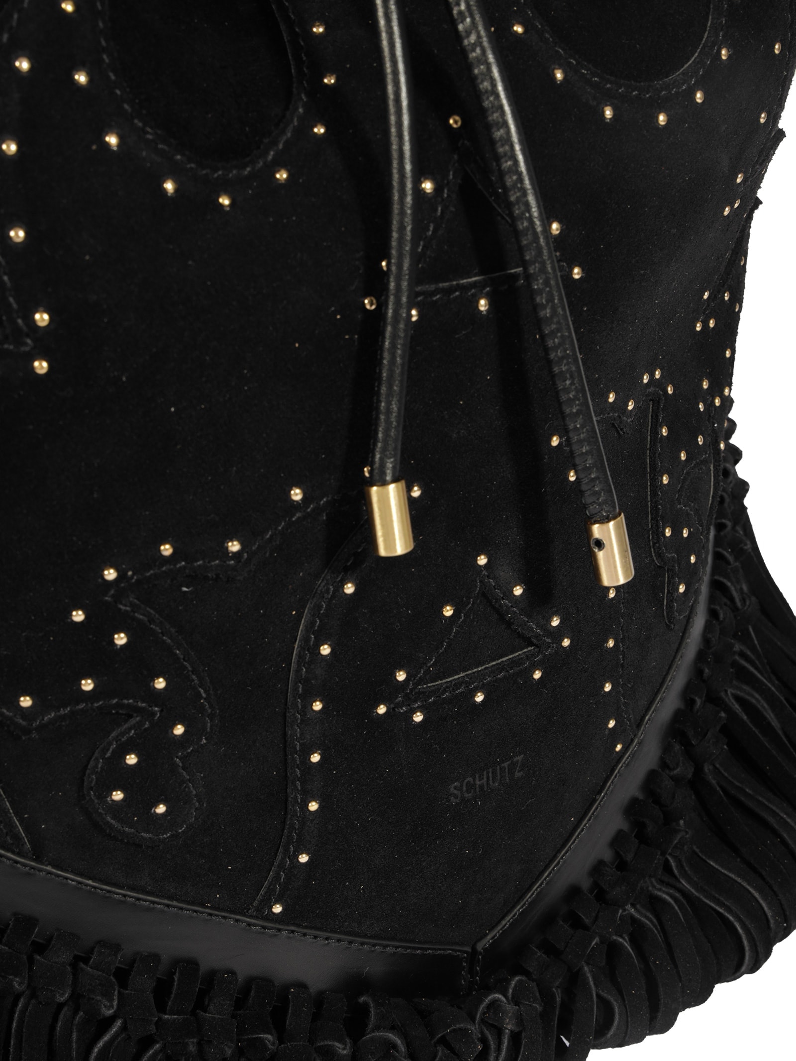 Bolsa Feminina Bucket Savannah Camurça Preta Schutz