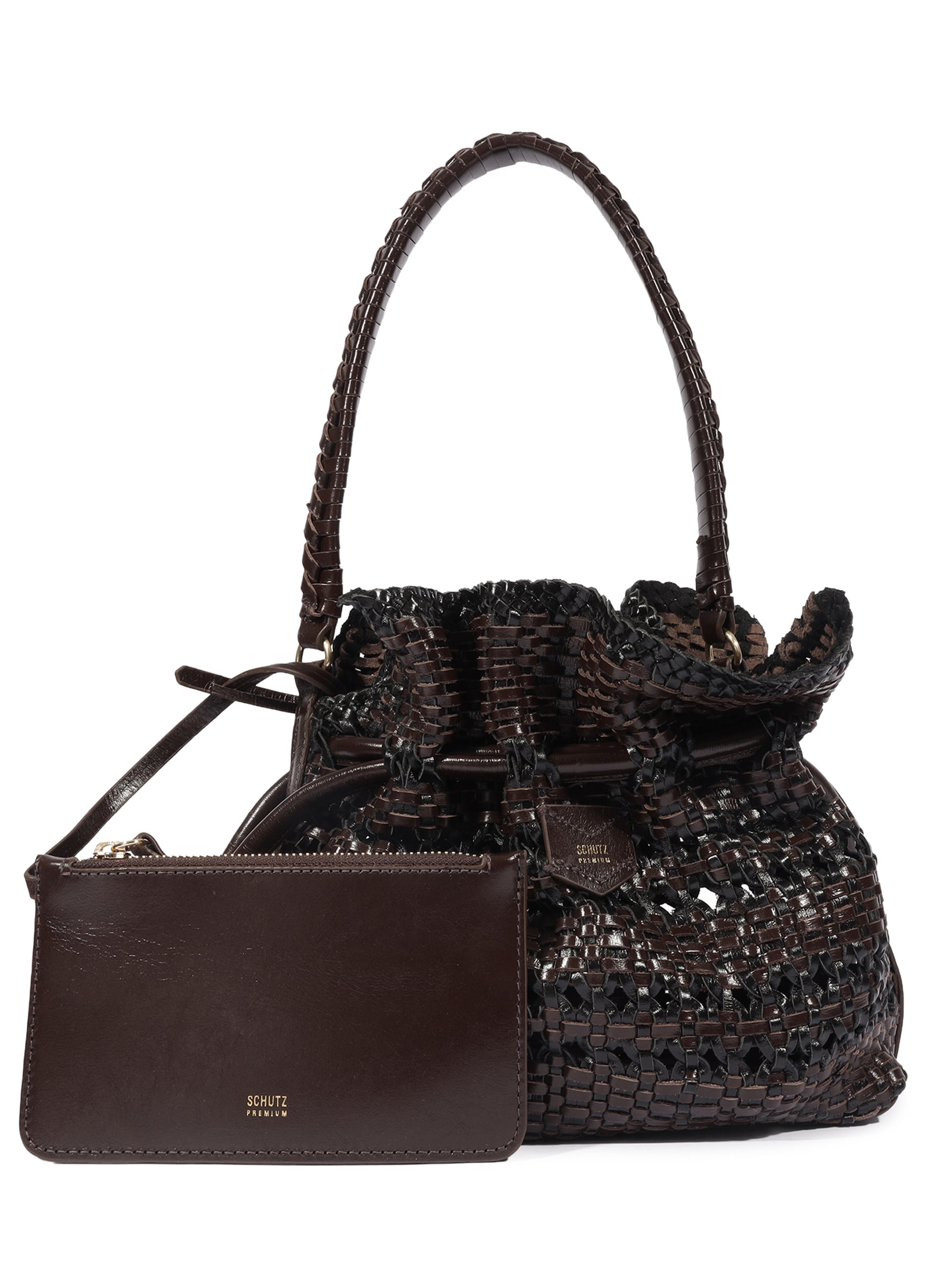 Bolsa Feminina Bucket Toulerie Média Couro Marrom Schutz