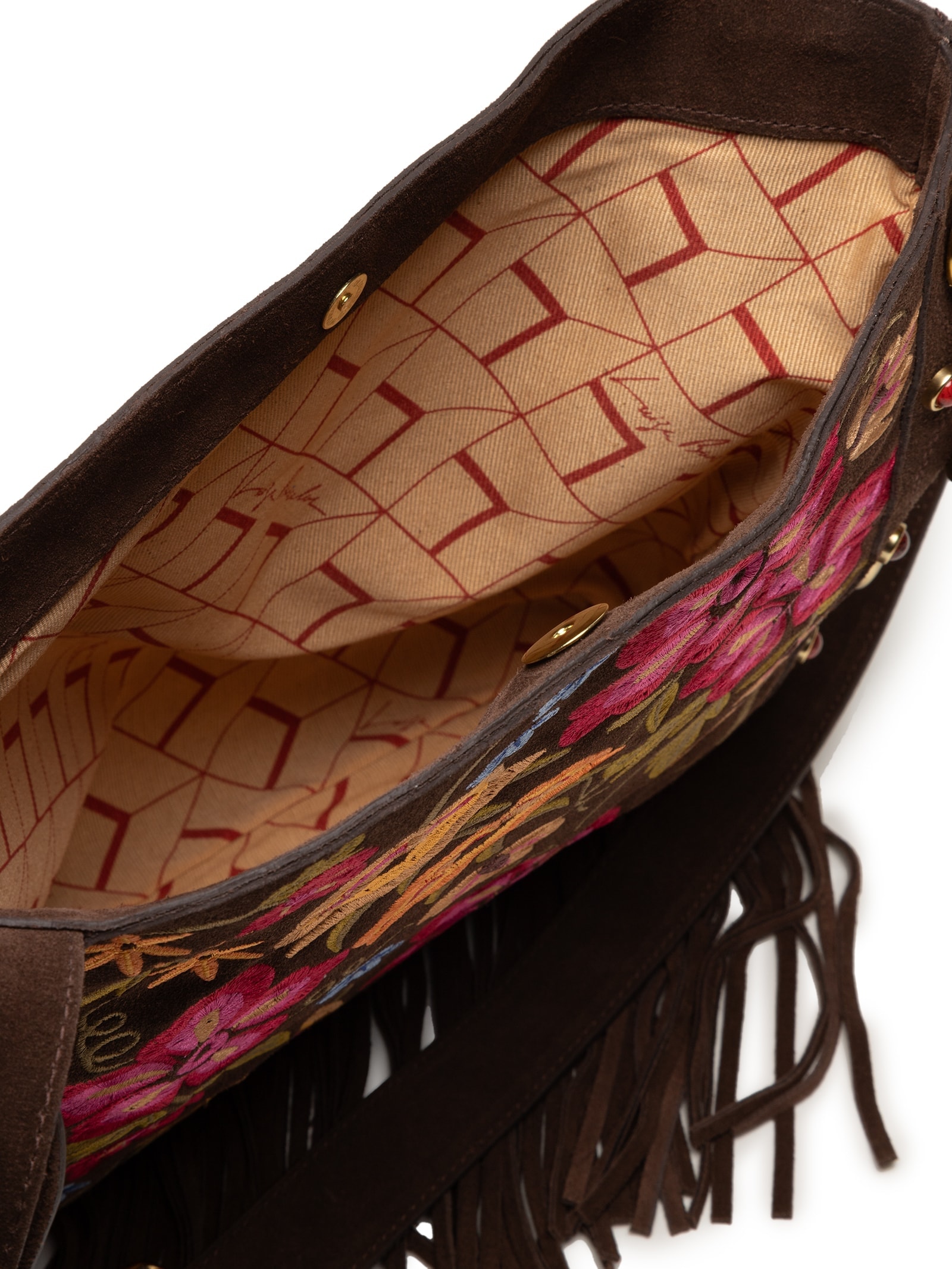 Bolsa Feminina Camurça Marrom Luiza Barcelos