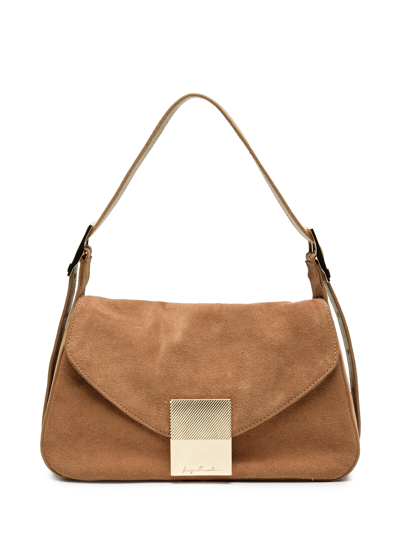 Bolsa Feminina  Camurção Caramelo Enfeites Marrom Luiza Barcelos
